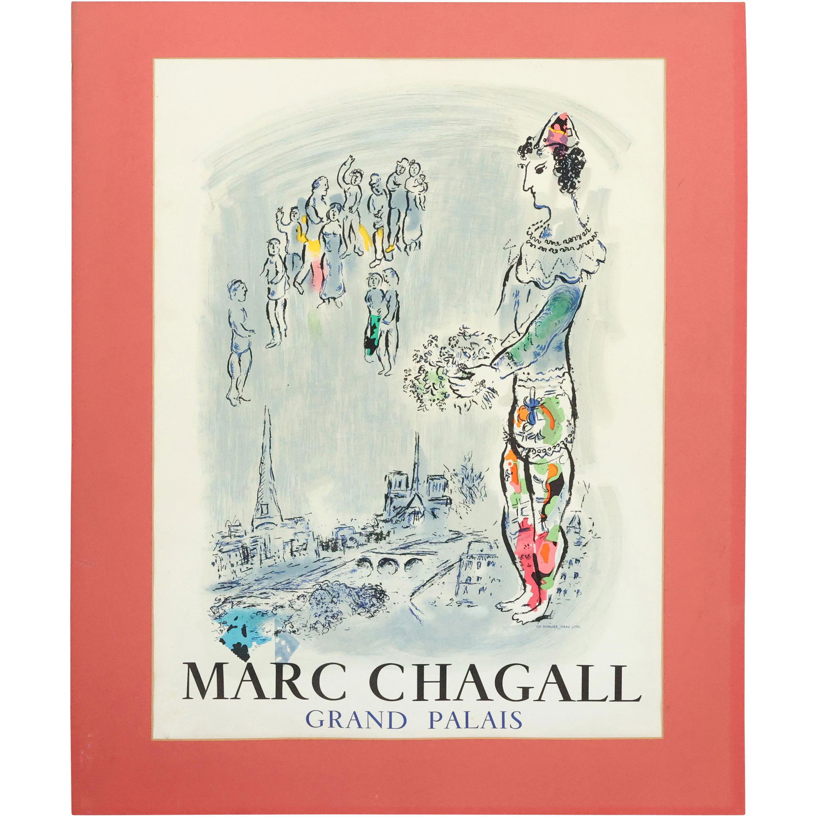 MARC CHAGALL Vintage Color Lithograph "Grand Palais" , Matted (1 of 15)