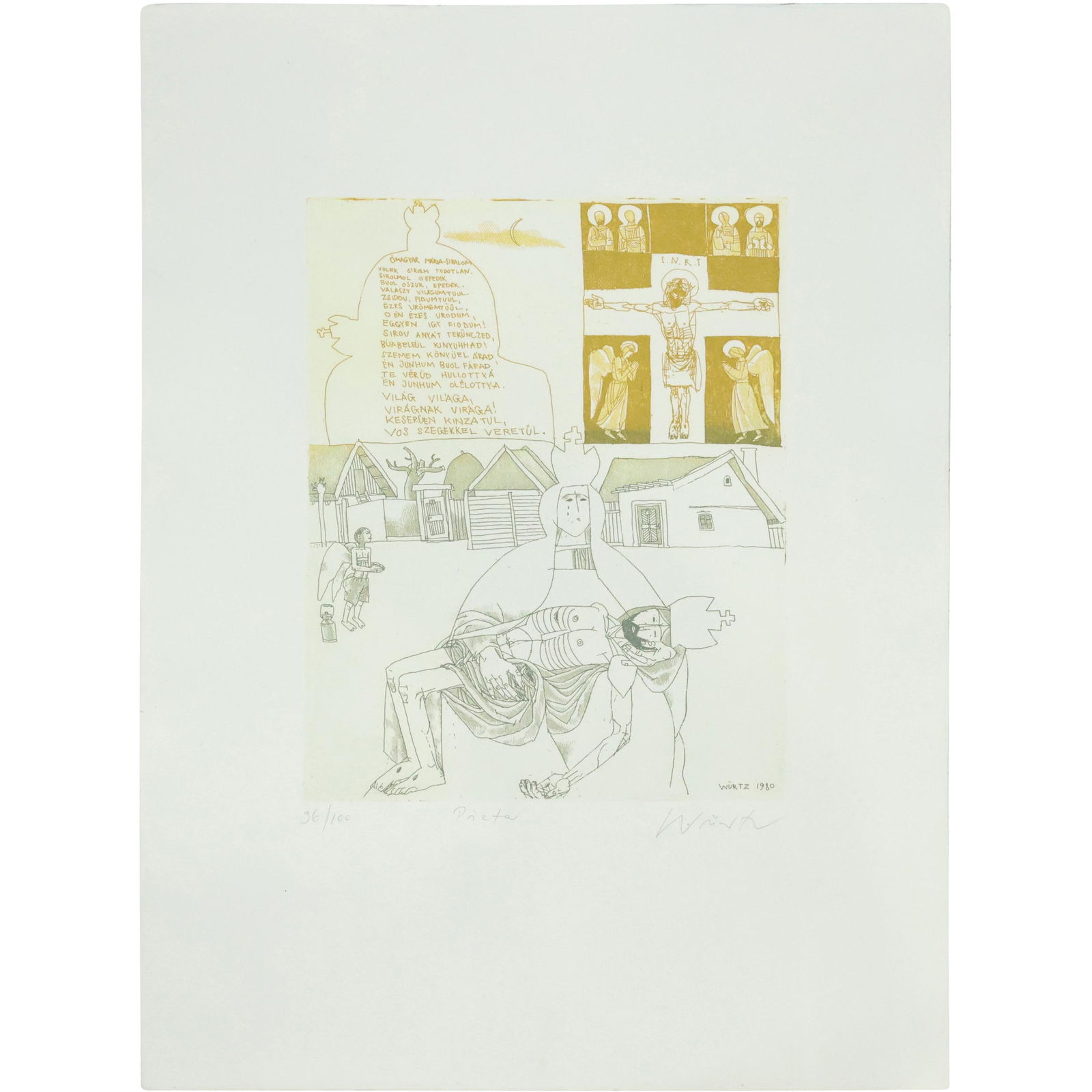 ADAM WURTZ (1927-1994, Budapest) Surrealism Lithograph, Signed, titled and numbered. #96/100 (1 of 15)