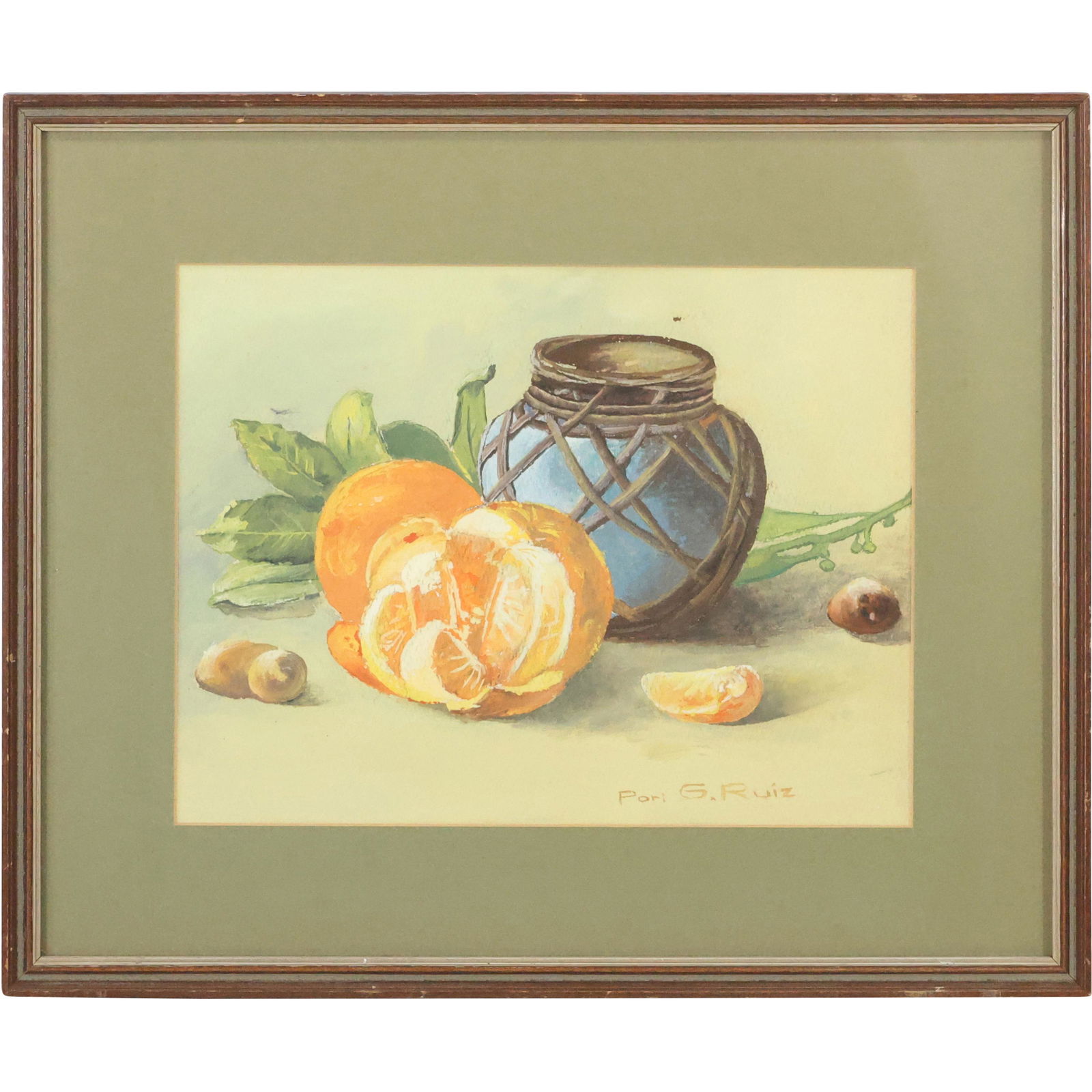PORI G RUIZ, Vintage Framed Print FRUIT STILL LIFE - Original Framing (1 of 11)