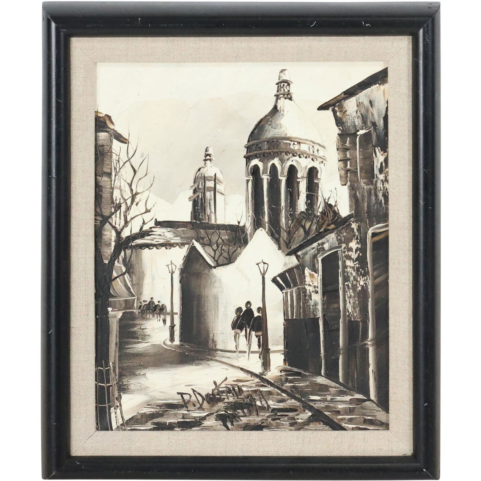 Signed P DESTINA 1970; Oil Painting MOSQUE COURTYARD, Oil on Canvas, Framed (1 of 11)