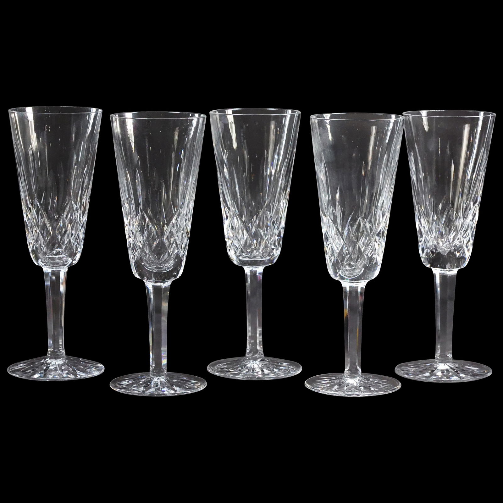 [5] FIVE Signed WATERFORD Crystal Glass Cocktail Stemware Glasses (1 of 7)