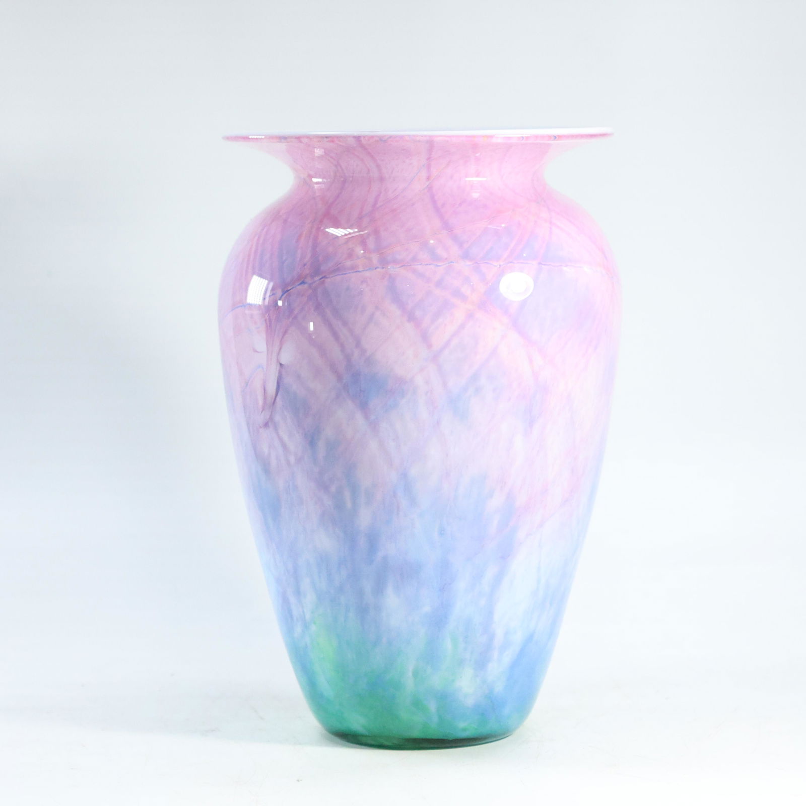 MICHAEL NOUROT Signed STUDIO ART GLASS VASE Pink to Blue to Green (1 of 7)