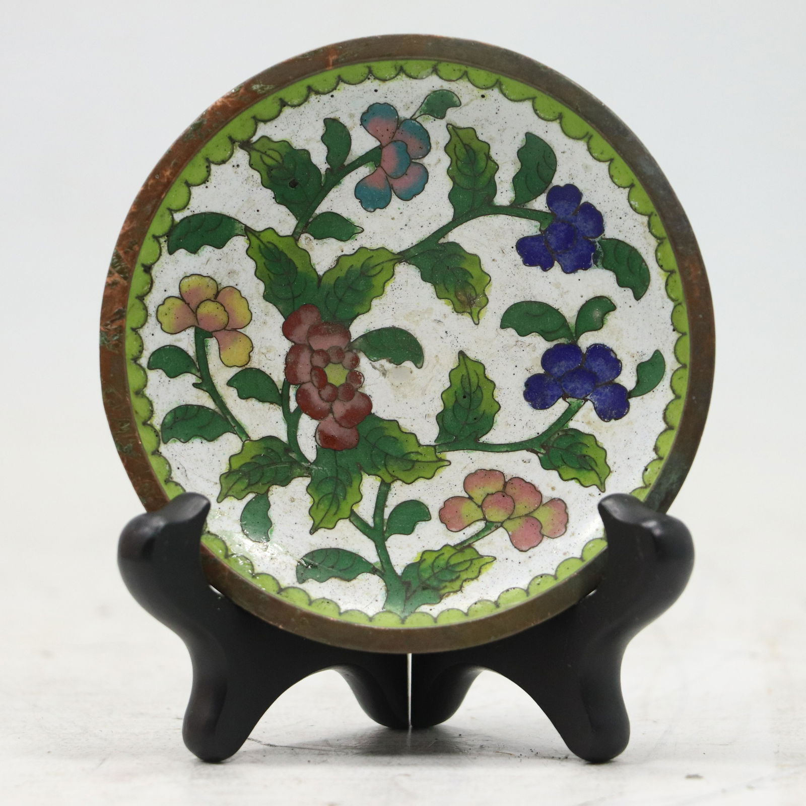Quality Signed Chinese Cloisonne Small Plate Antique 19th C. (1 of 7)