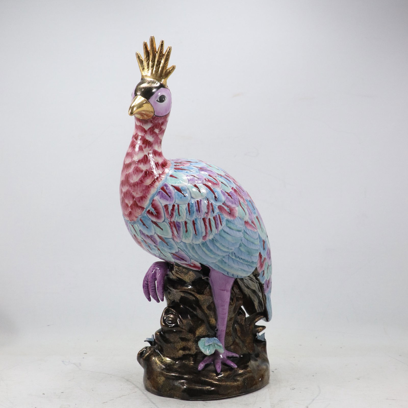 Chinese Porcelain Colorful Glazed Exotic Bird Figure Statue (1 of 13)
