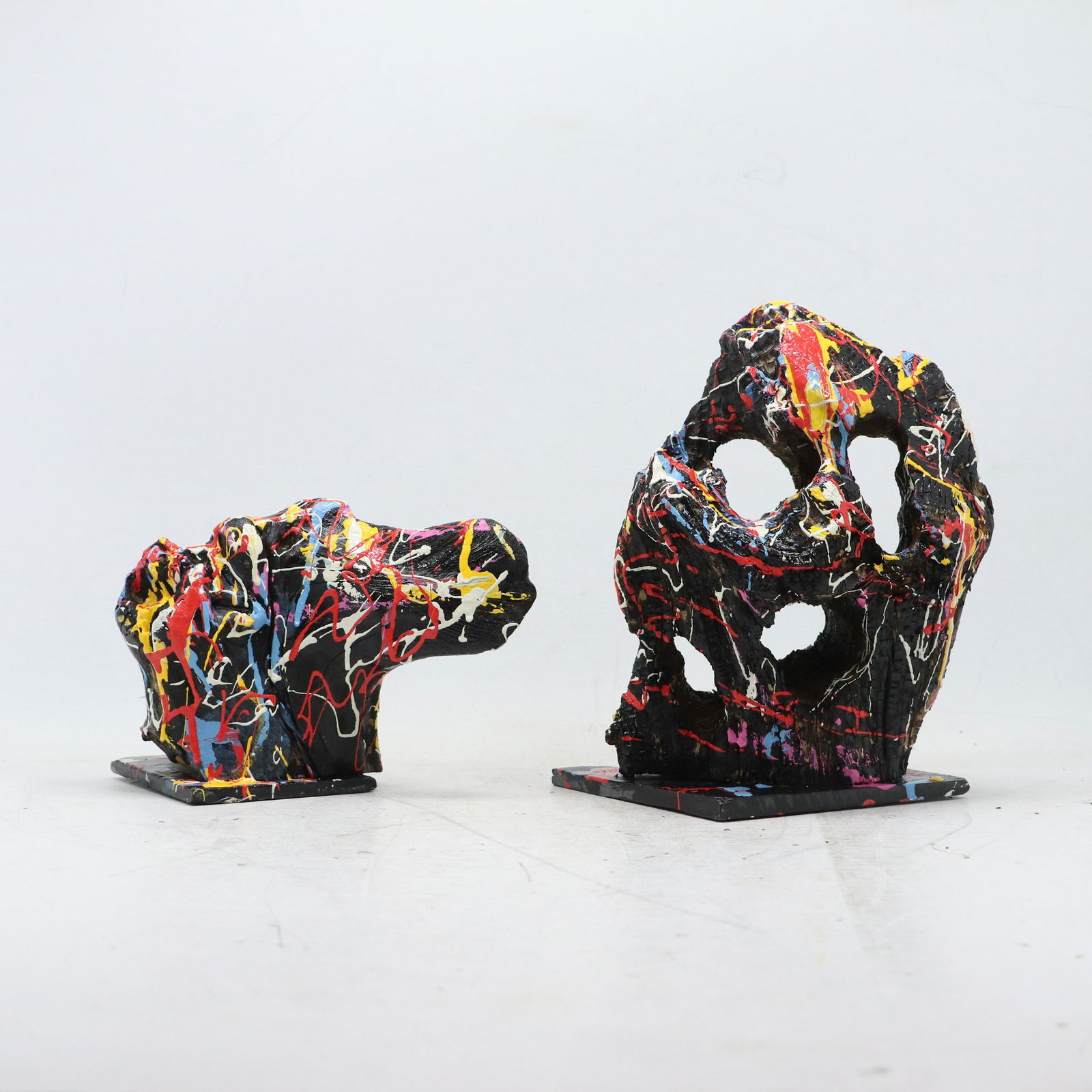 Rocco Monticolo, R Monti, [2] RARE Sculptures in Drip Abstract Both Signed (1 of 11)