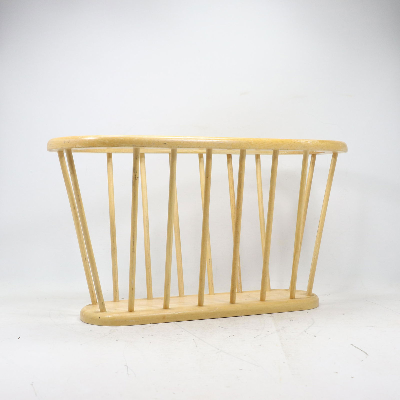 Arthur Umanoff Magazine Rack. Modernist Elliptical Wood (1 of 7)