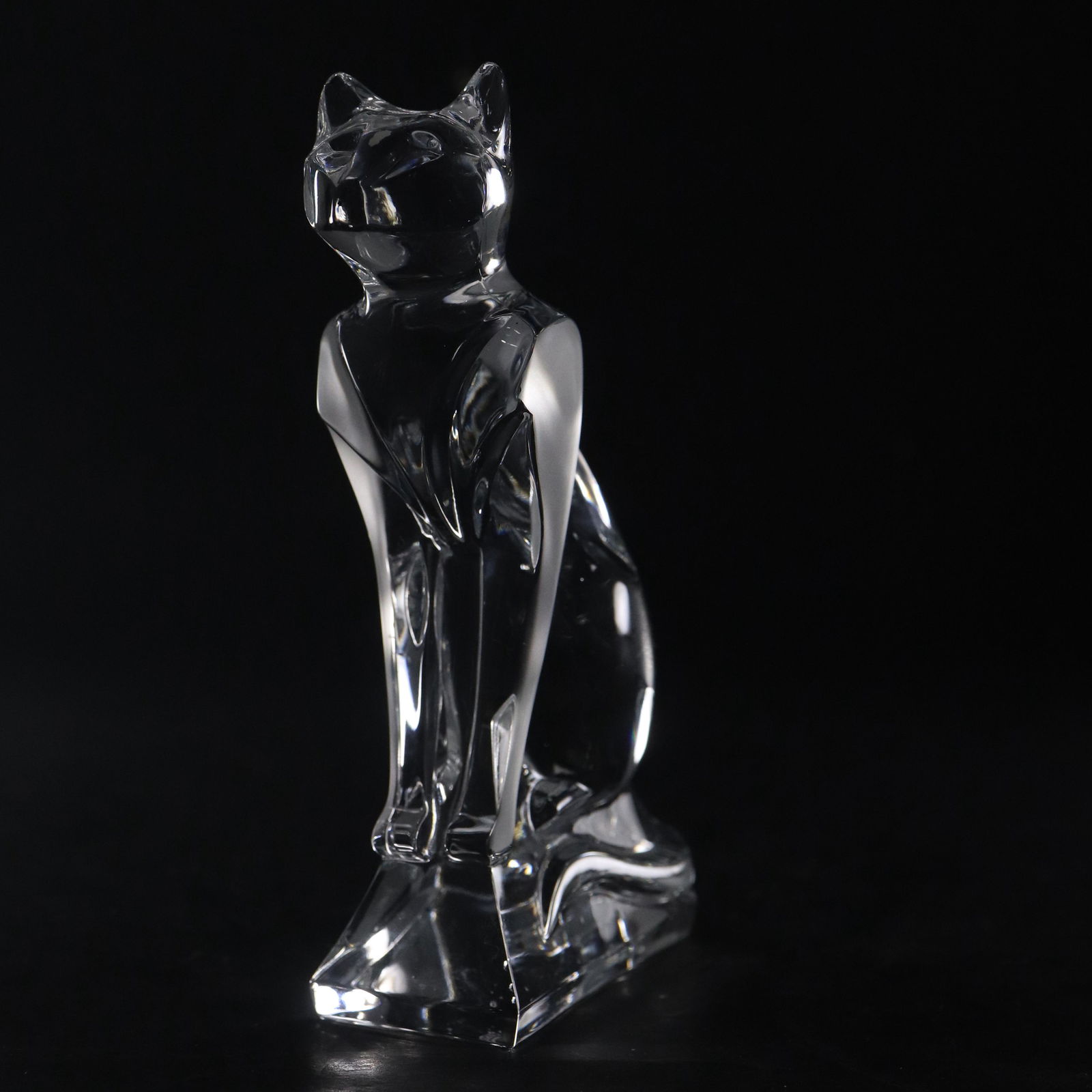 Signed J G DURAND Crystal Glass CAT Sculpture (1 of 7)