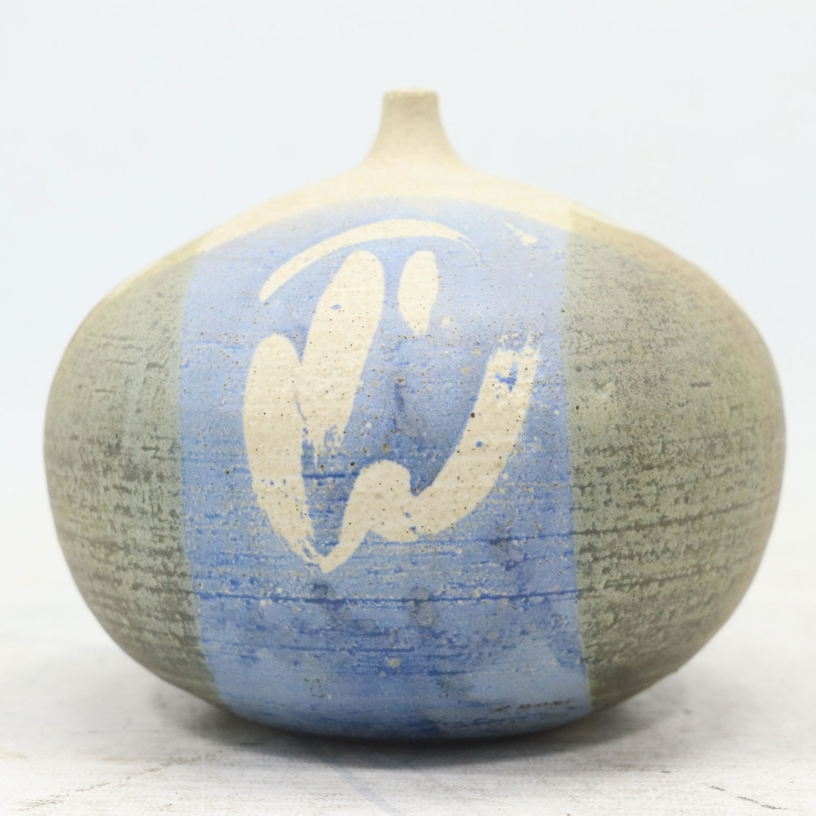 Decorated Studio Art Pottery Gourd Shape Vase Signed on Base (1 of 9)