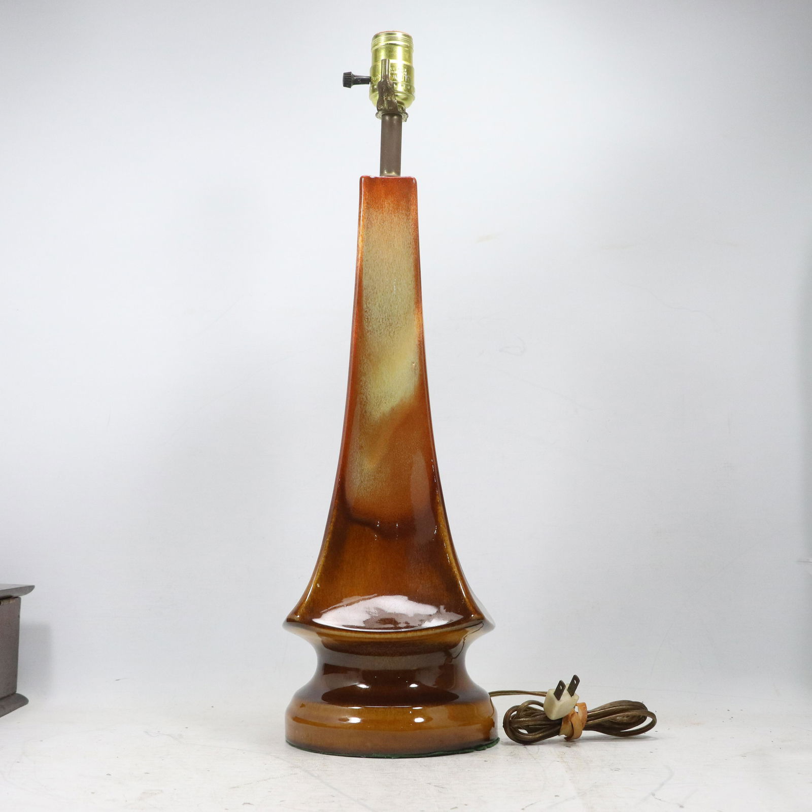 Mid-Century Modern Brown Glazed Ceramic Table Lamp Base (1 of 9)