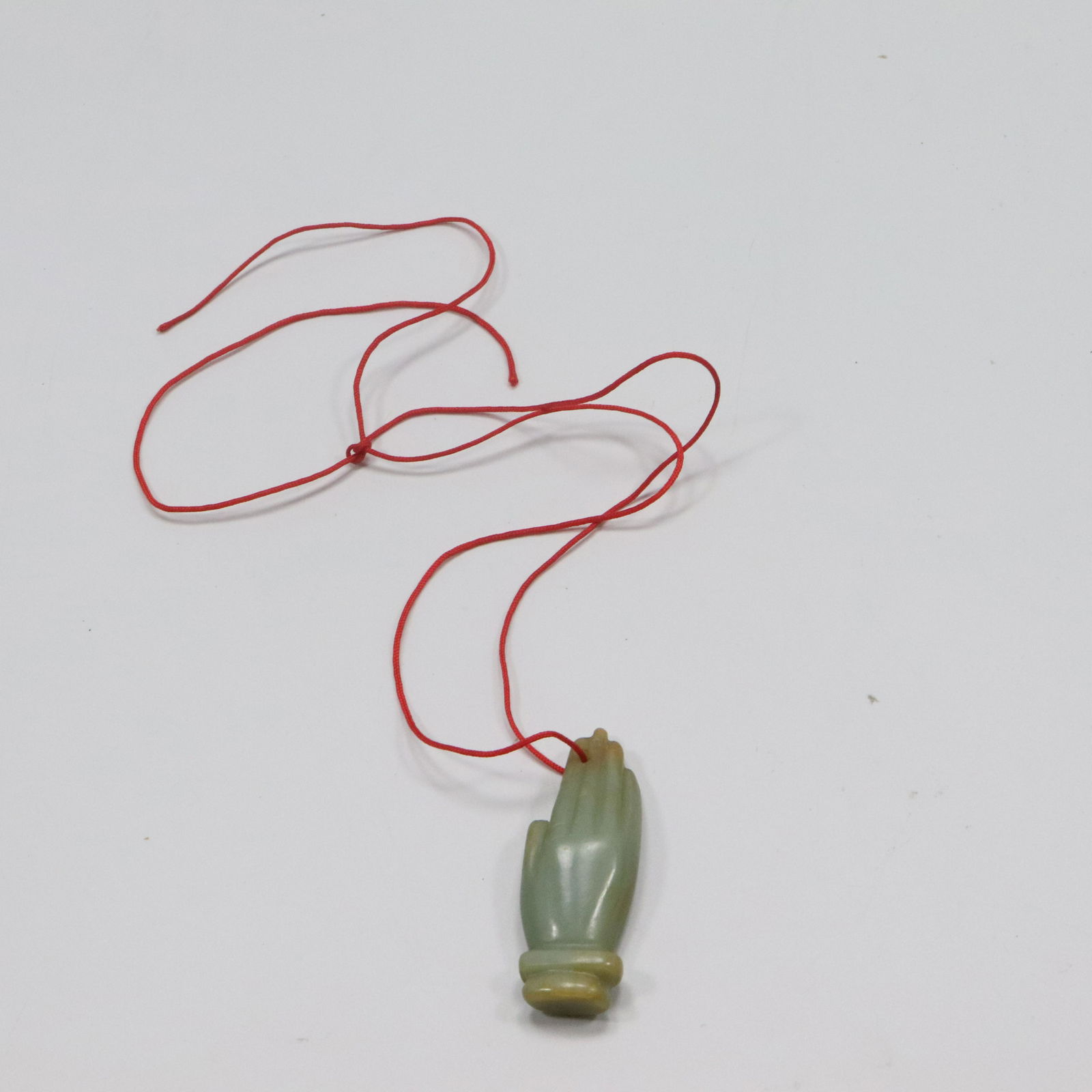 Carved Green Jade Hand / Fish Pendant (1 of 6)