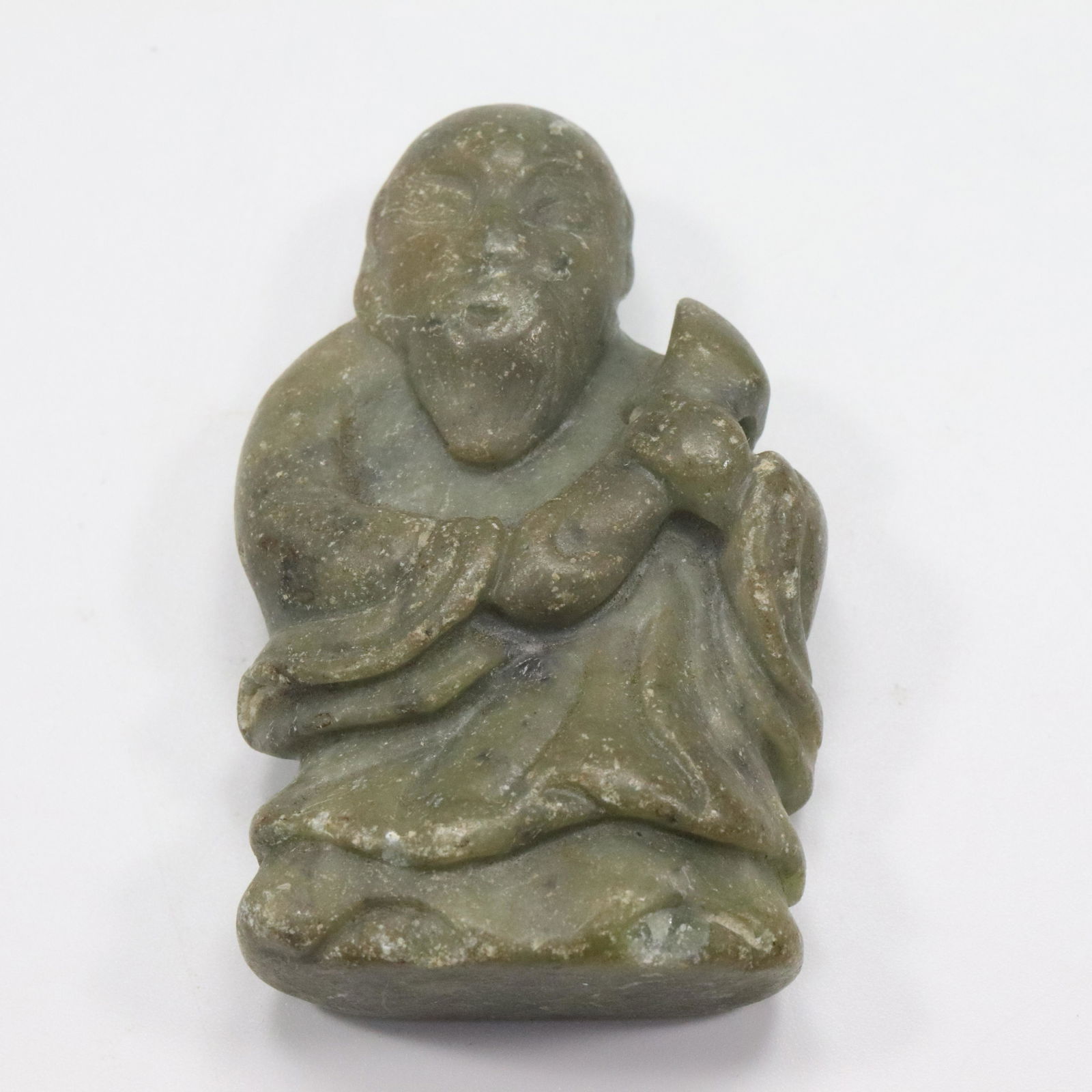 Antique 19th C. CARVED JADE SAMURAI FIGURE (1 of 6)