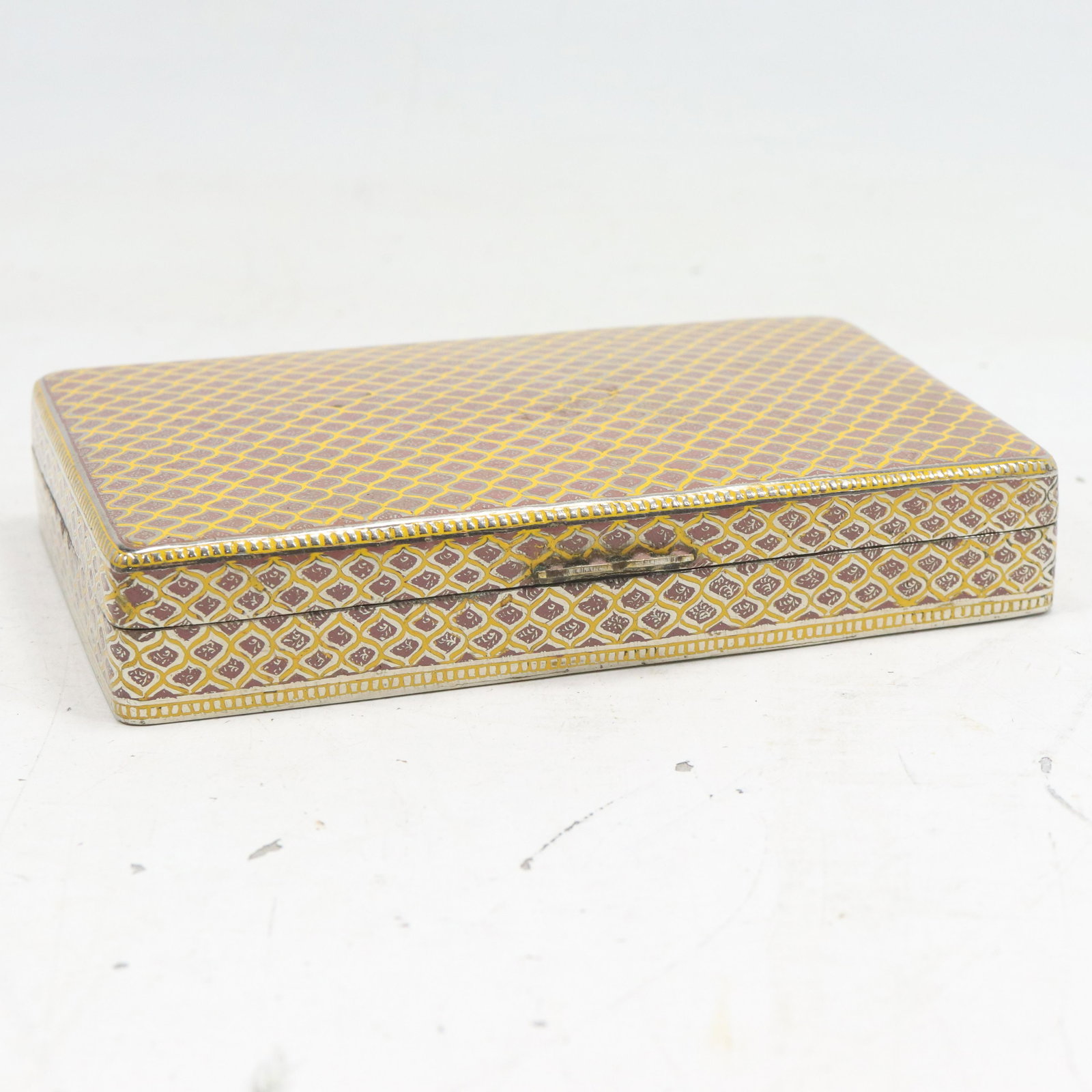 Moorish Decorated Wooden Box: Moorish Decorated Wooden Box size: 1.25h 6.75w