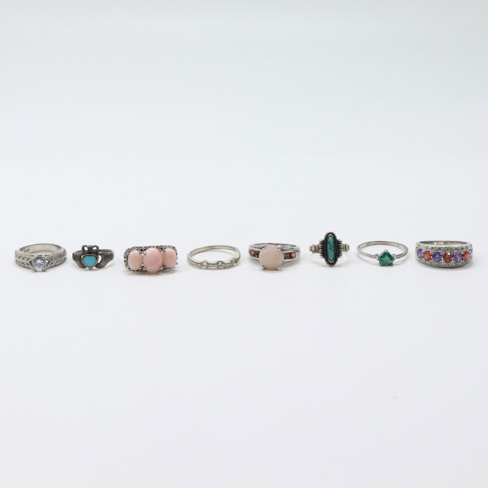 Estate Grouping [8] Eight Assorted .925 Sterling Silver Rings - Nice Variety (1 of 19)