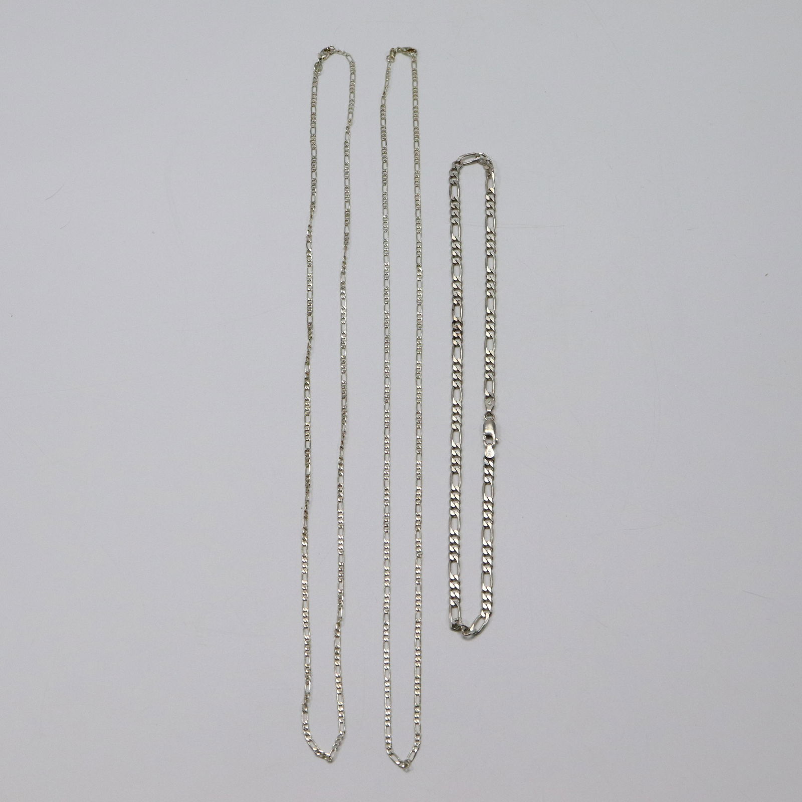 [3] Assorted .925 Sterling Silver Cuban Chains 18 in. Men's  [2] Men's / Women;s 26 in. (1 of 8)