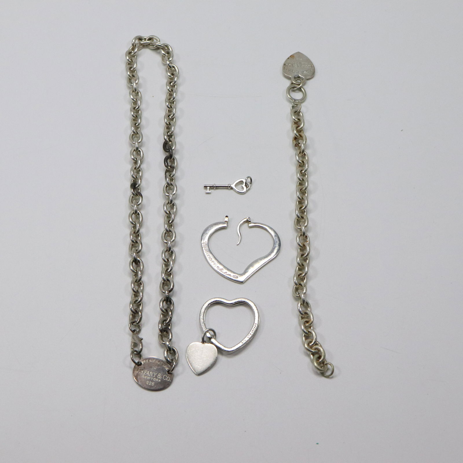 5 Pieces Marked Yet Questionable TIFFANY Silver Jewelry [Tests Not Sterling] (1 of 14)