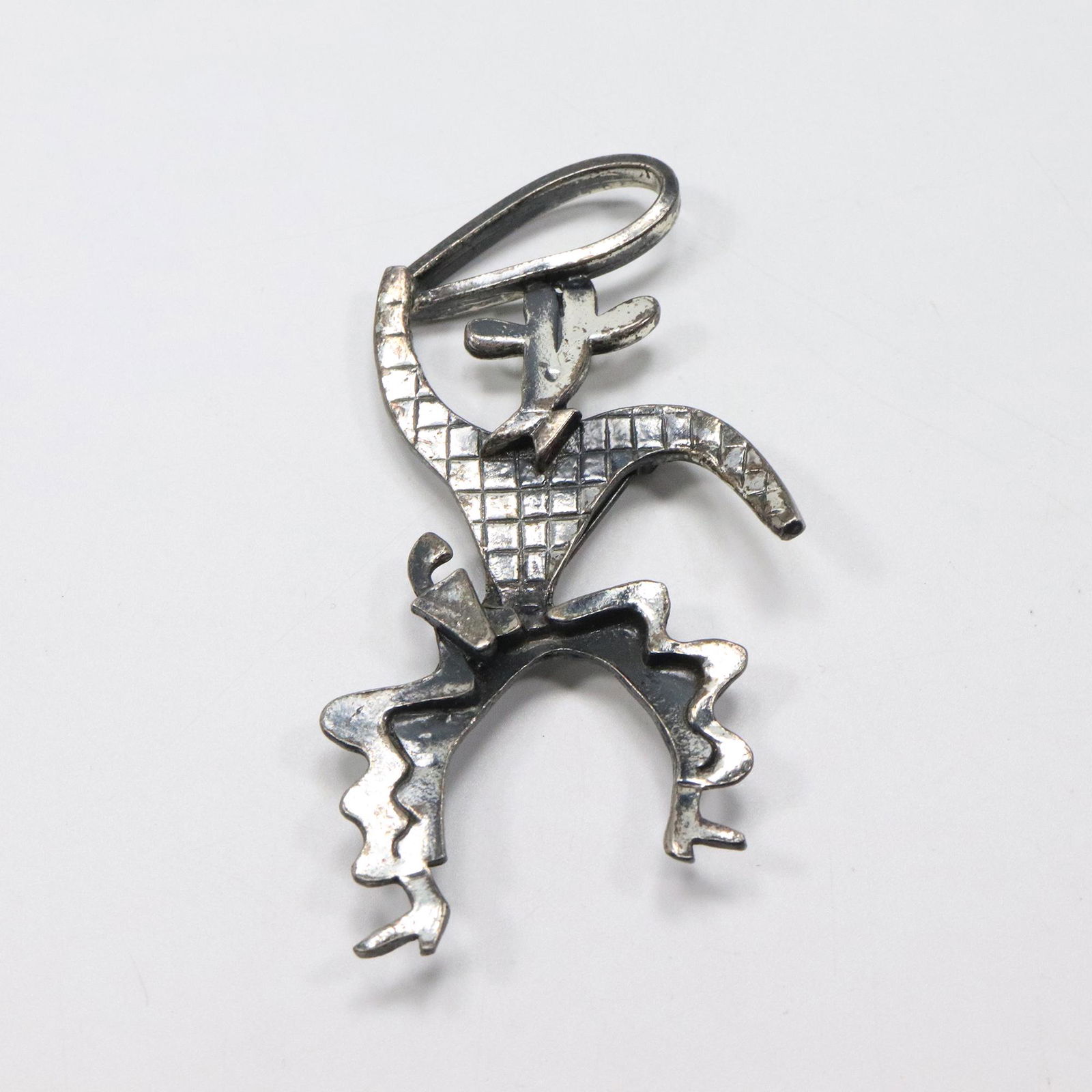 COWBOY Figurative Pin / Pendant Tests Low Grade Silver 3 in. x 1 1/2 in. (1 of 6)