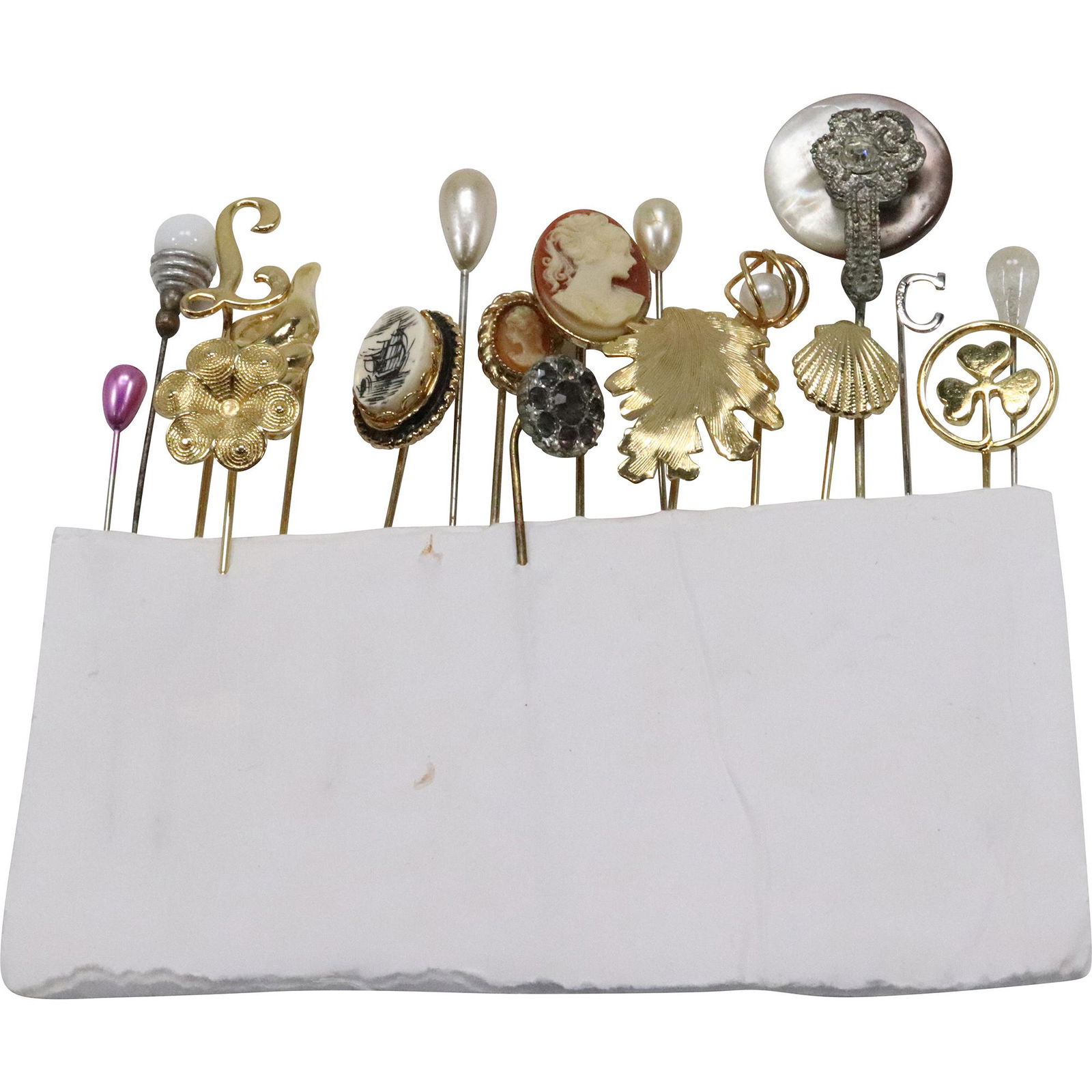 [18] EIGHTEEN Assorted Vintage Stick Pins 4 in. x 7/8 in. to 2 in. x 1/4 in. (1 of 7)