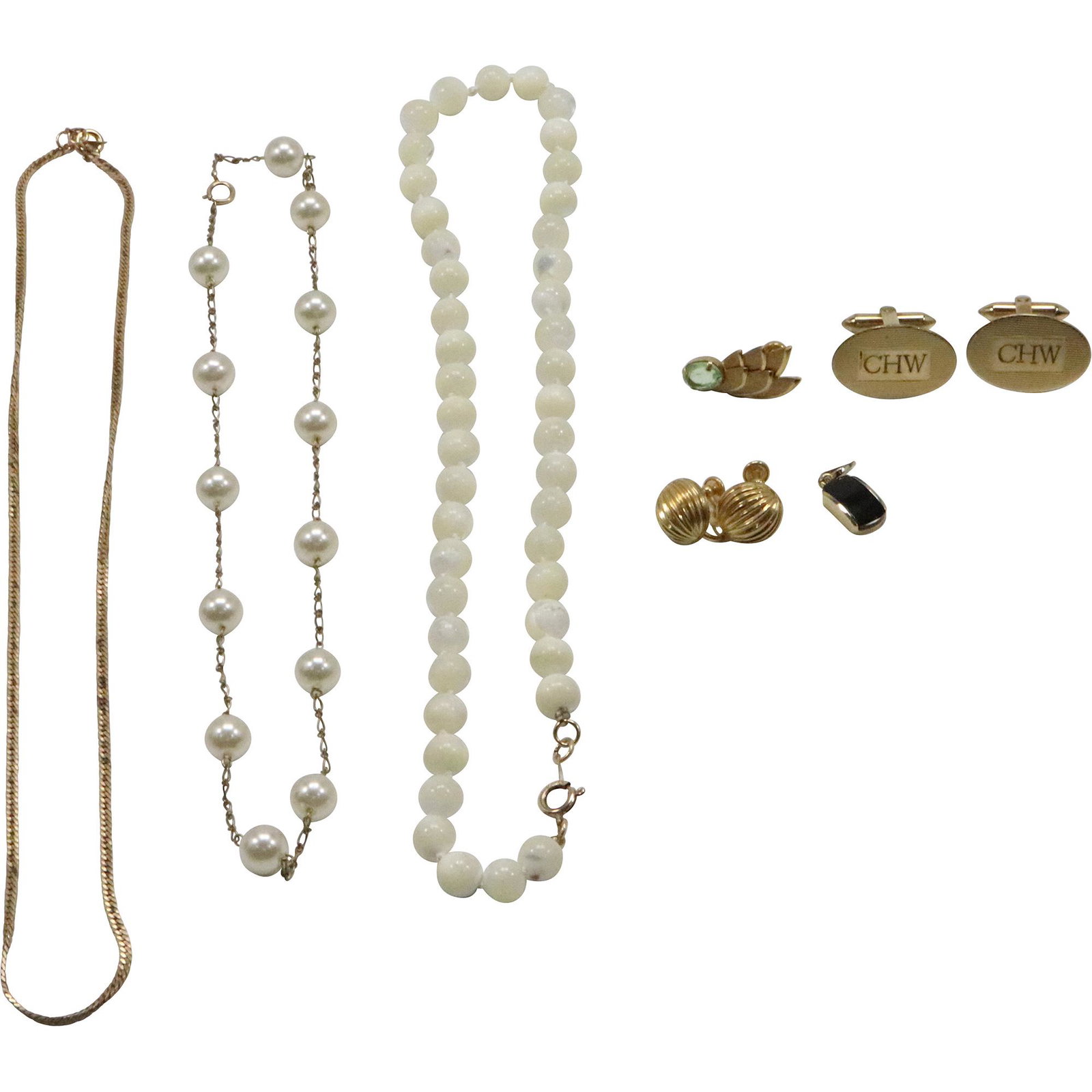 [7] SEVEN Assorted Grouping of 14K GF and 18K GF Earrings, Cuff Links, Necklaces, Pendant (1 of 13)