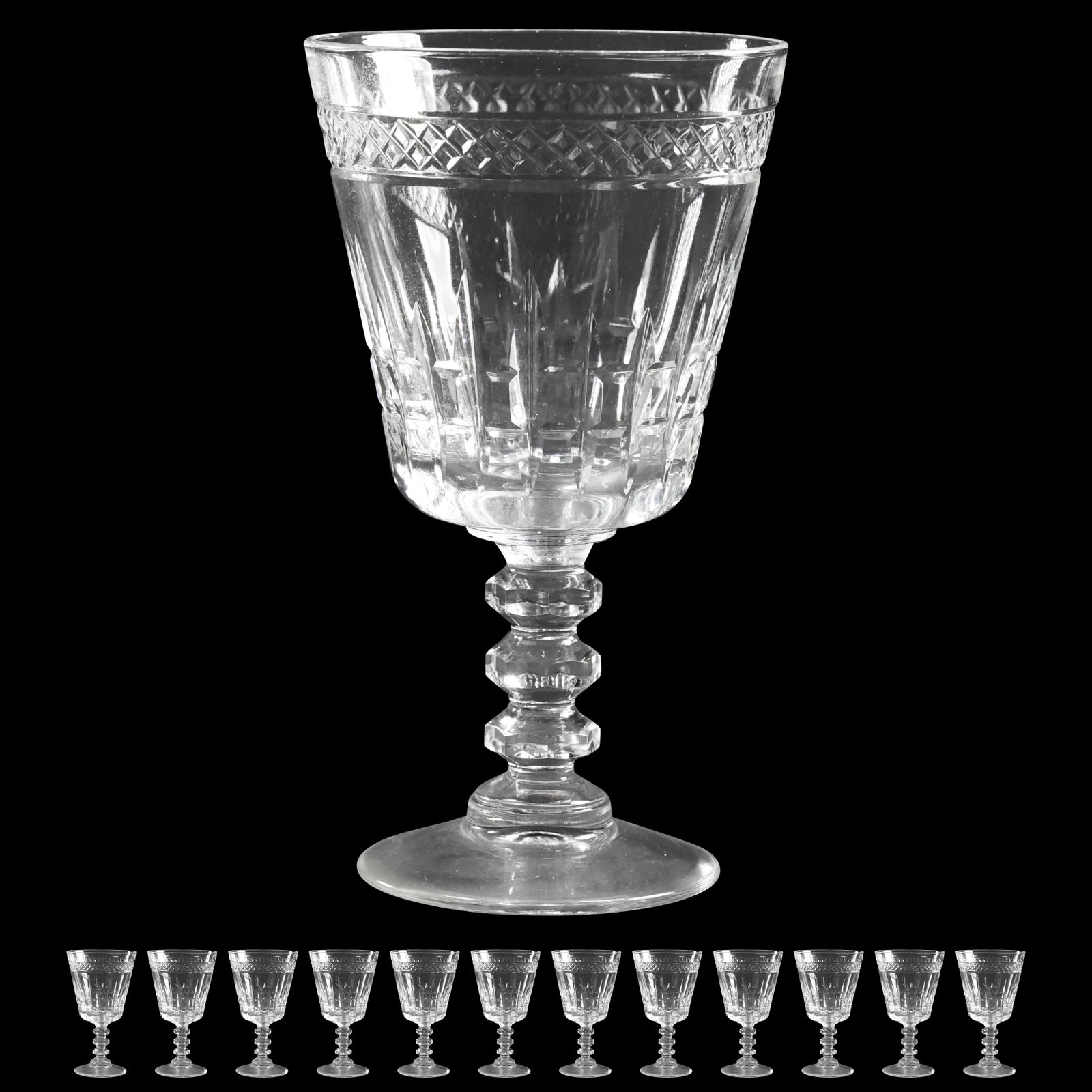 [12] TWELVE Elegant Crystal Glass White Wine Stemware Glasses: [12] TWELVE Elegant Crystal Glass White Wine Stemware Glasses. size: 6.25 x 3.5
