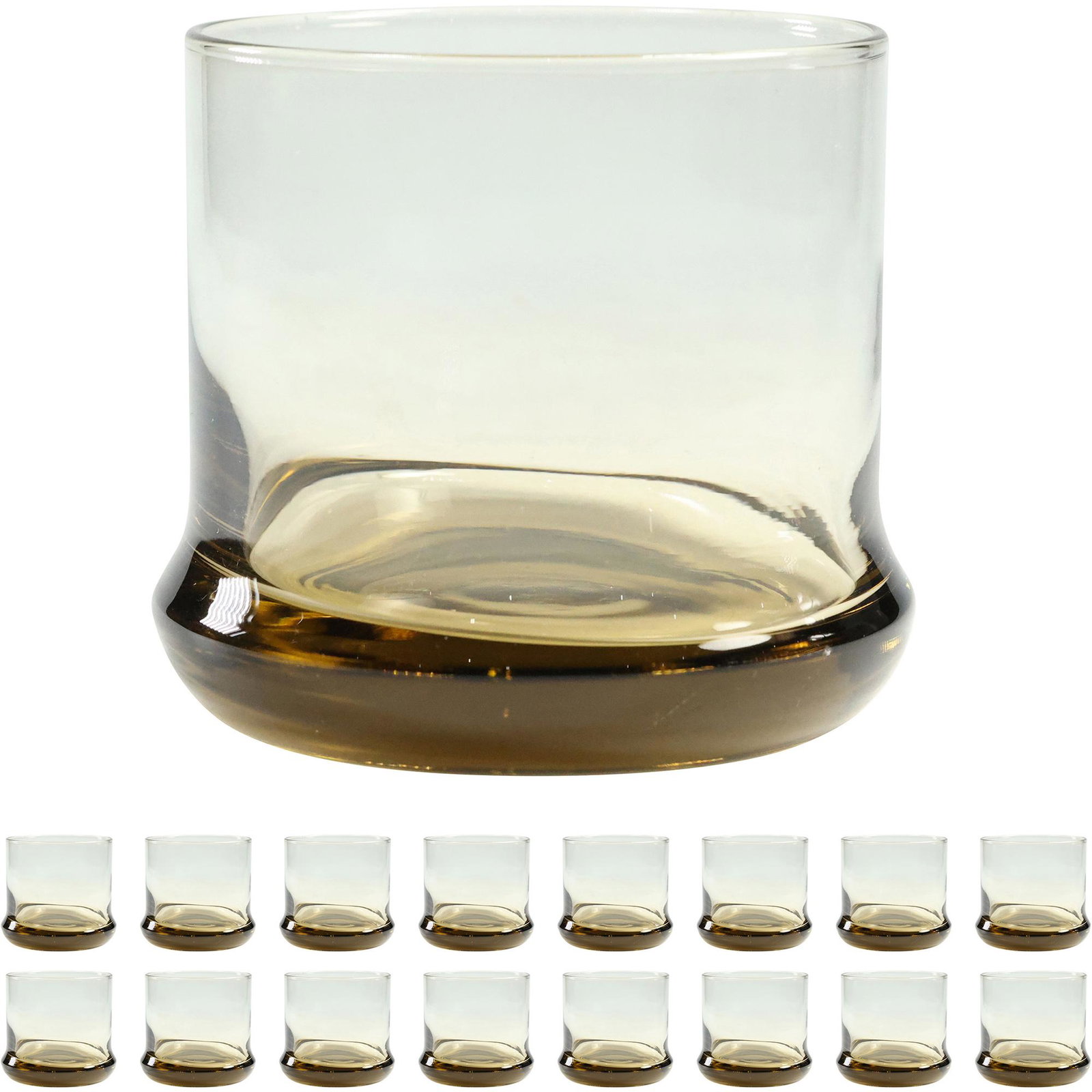 [16] SIXTEEN Vintage Smoked Glass Cocktail Glasses Mid-Century Modern: [16] SIXTEEN Vintage Smoked Glass Cocktail Glasses Mid-Century Modern. size: 3 x 3.25