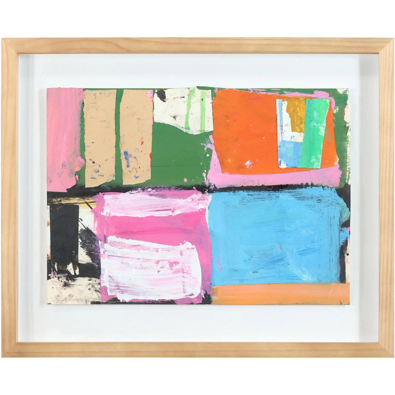 Alfred Leslie 1960 attributed, Oil on Paper Abstract Blocks. Signed and dated 1960. Gallery framed (1 of 12)