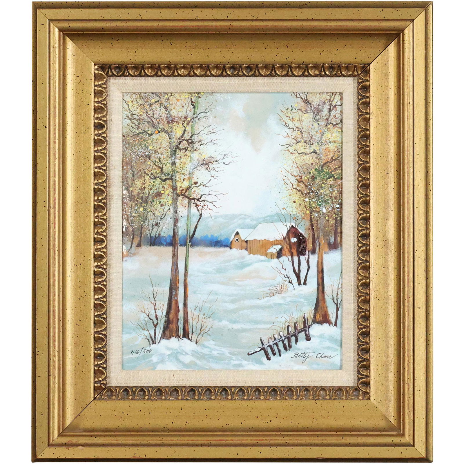 Betty Chow #416/500 Framed Lithograph Country Winter Landscape (1 of 11)