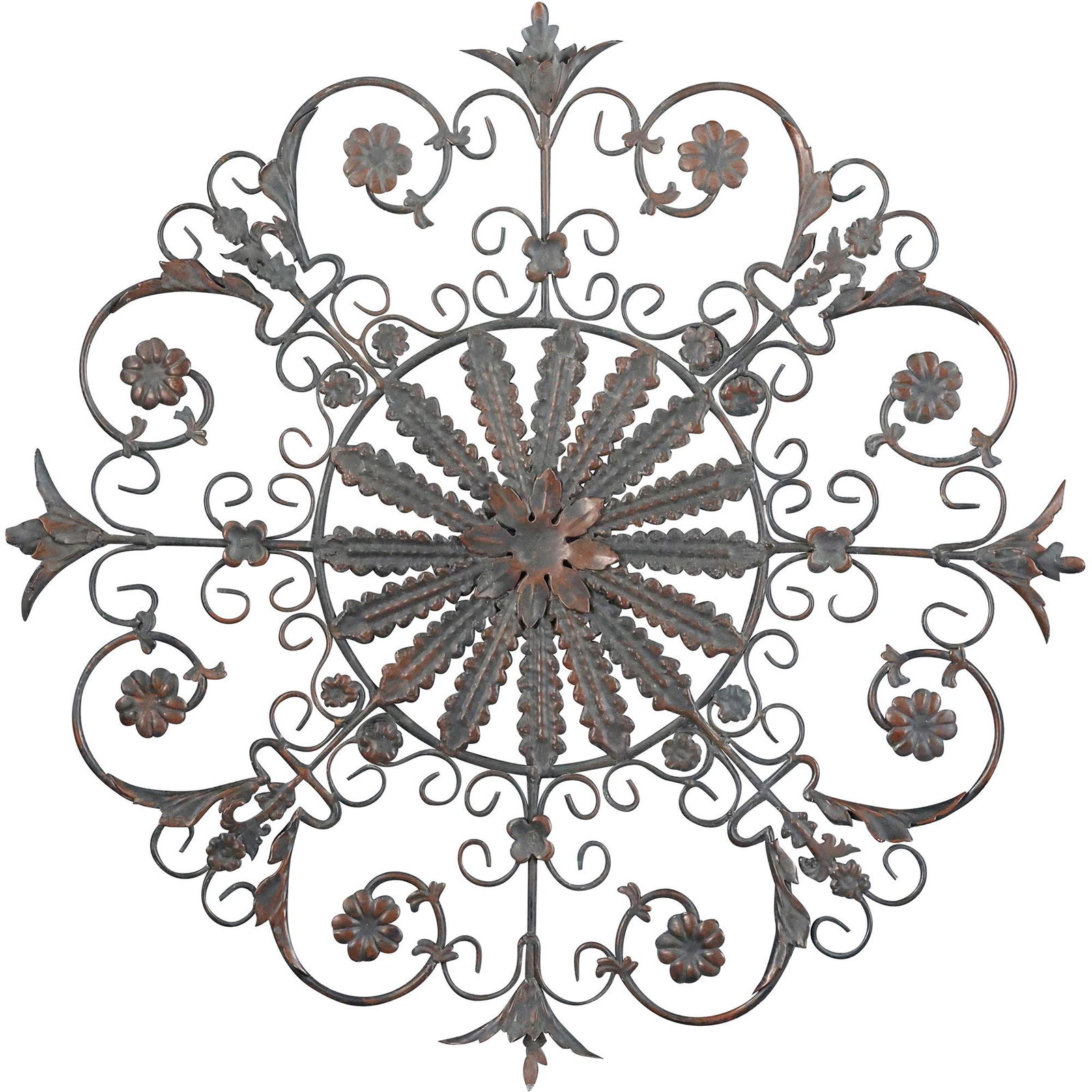 French Fancy Decorative Metal Round Wall Plaque (1 of 8)