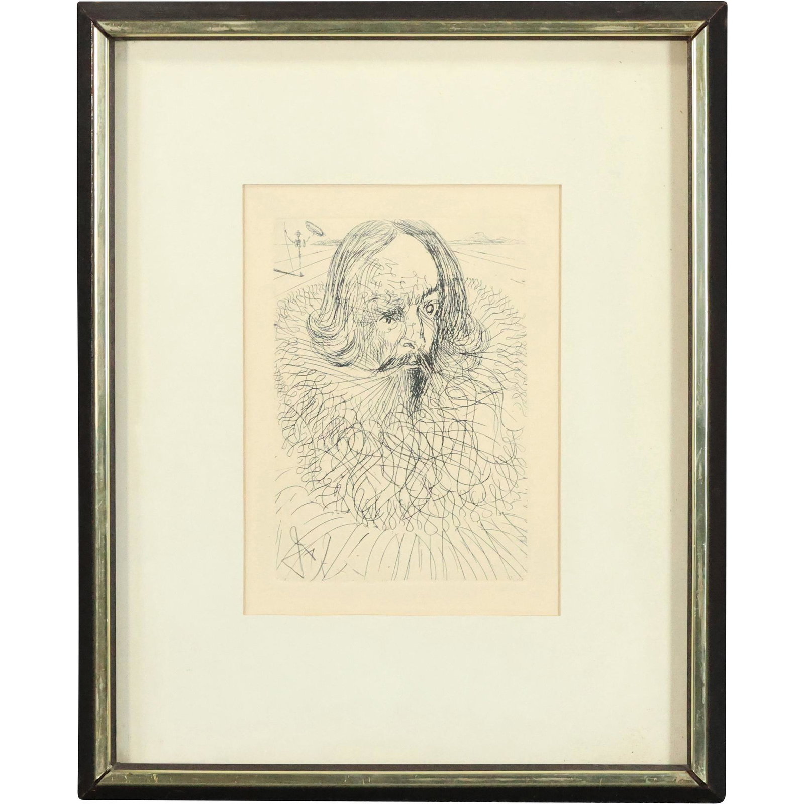 CERVANTES by SALVADOR DALI Original Etching with COA on Verso, Framed (1 of 11)