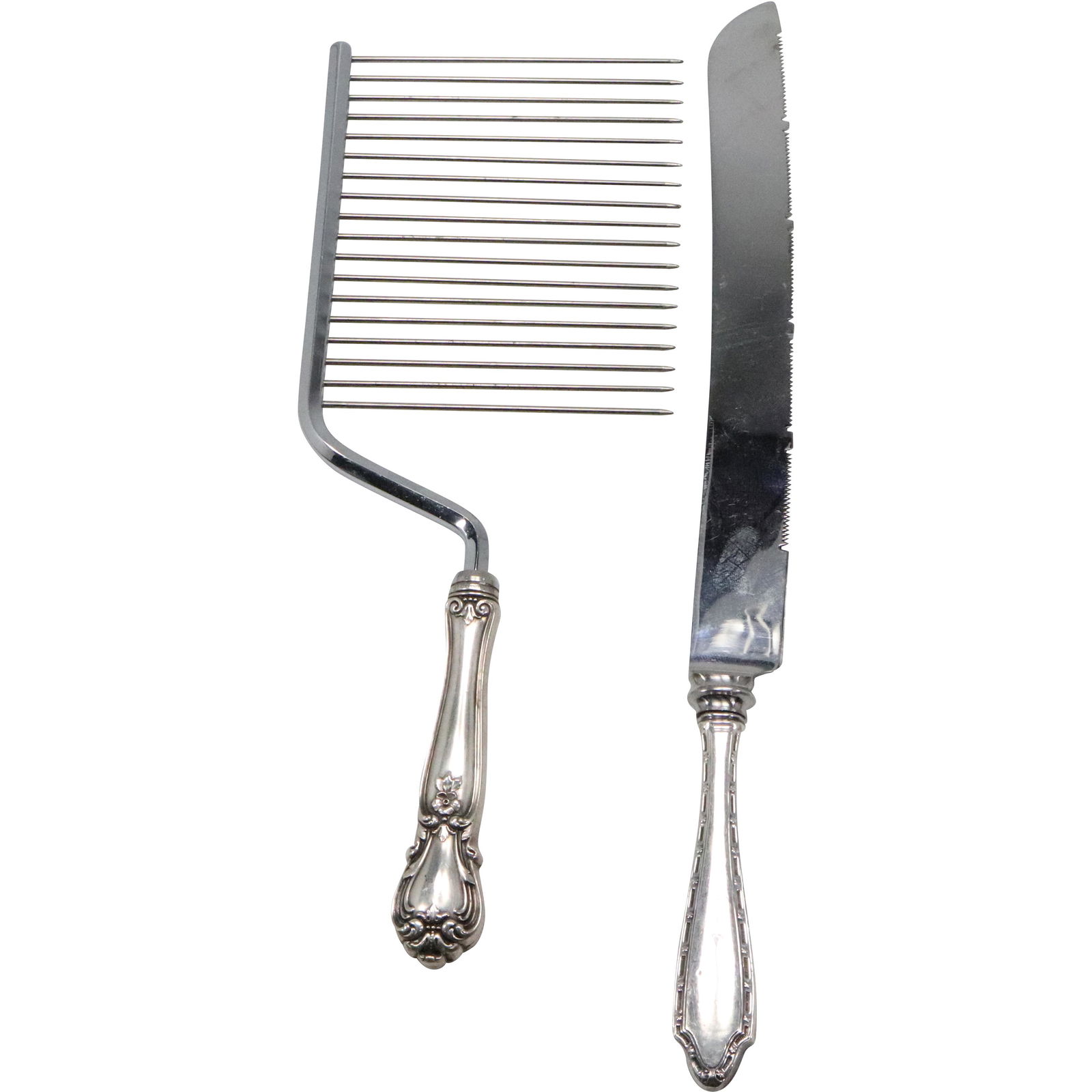 Sterling Silver Handles Cake Slicer and Cake Knife William Adams Sheffield England (1 of 11)