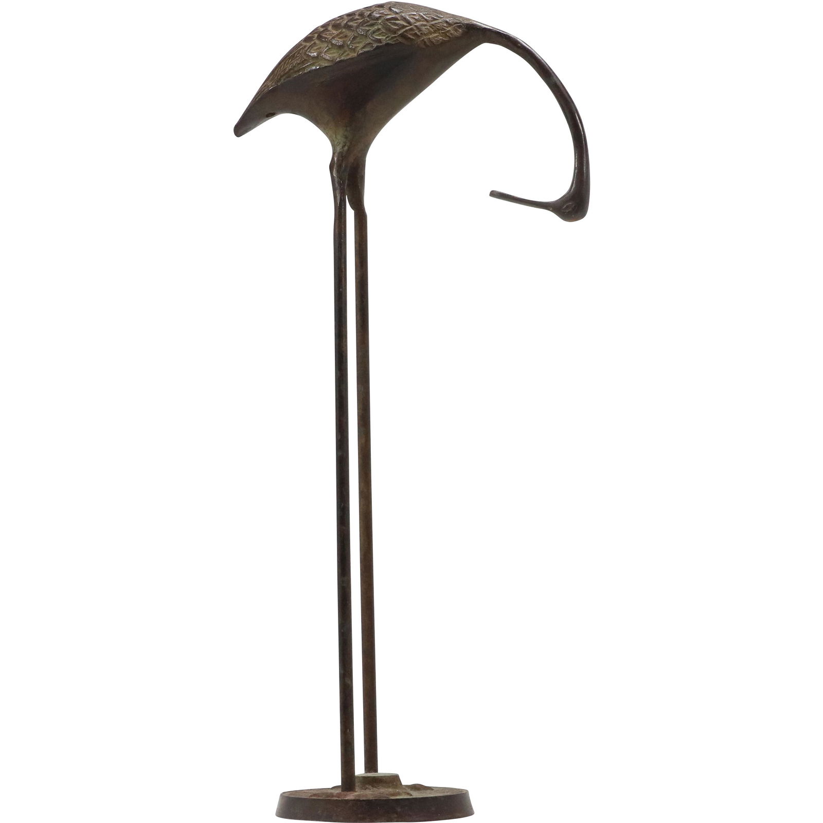 Cast Bronze Garden Egret Bird Statue 13 in. height (1 of 7)