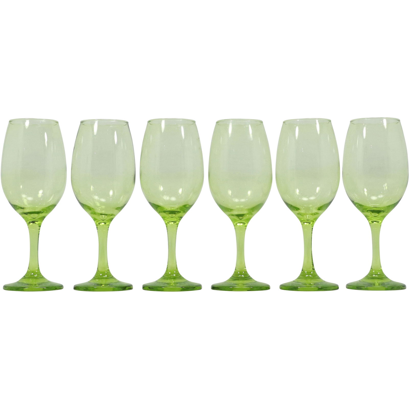 [6] SIX Vintage Green Glass Cocktail Stemware Glasses (1 of 6)