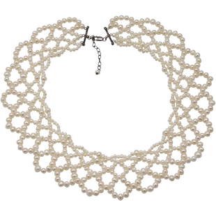 .925 Sterling Silver Real Cultured Pearl Necklace: .925 Sterling Silver Real Cultured Pearl Necklace. 16 in. length