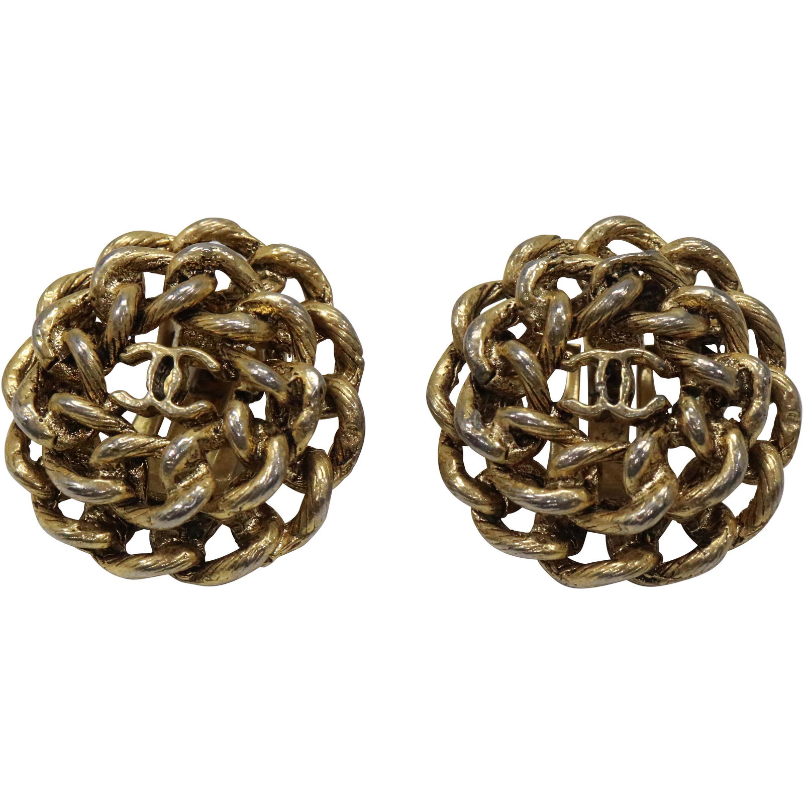 CHANEL Clip-on Earrings Vintage 1950s ; 1 1/8 in. diameter (1 of 6)