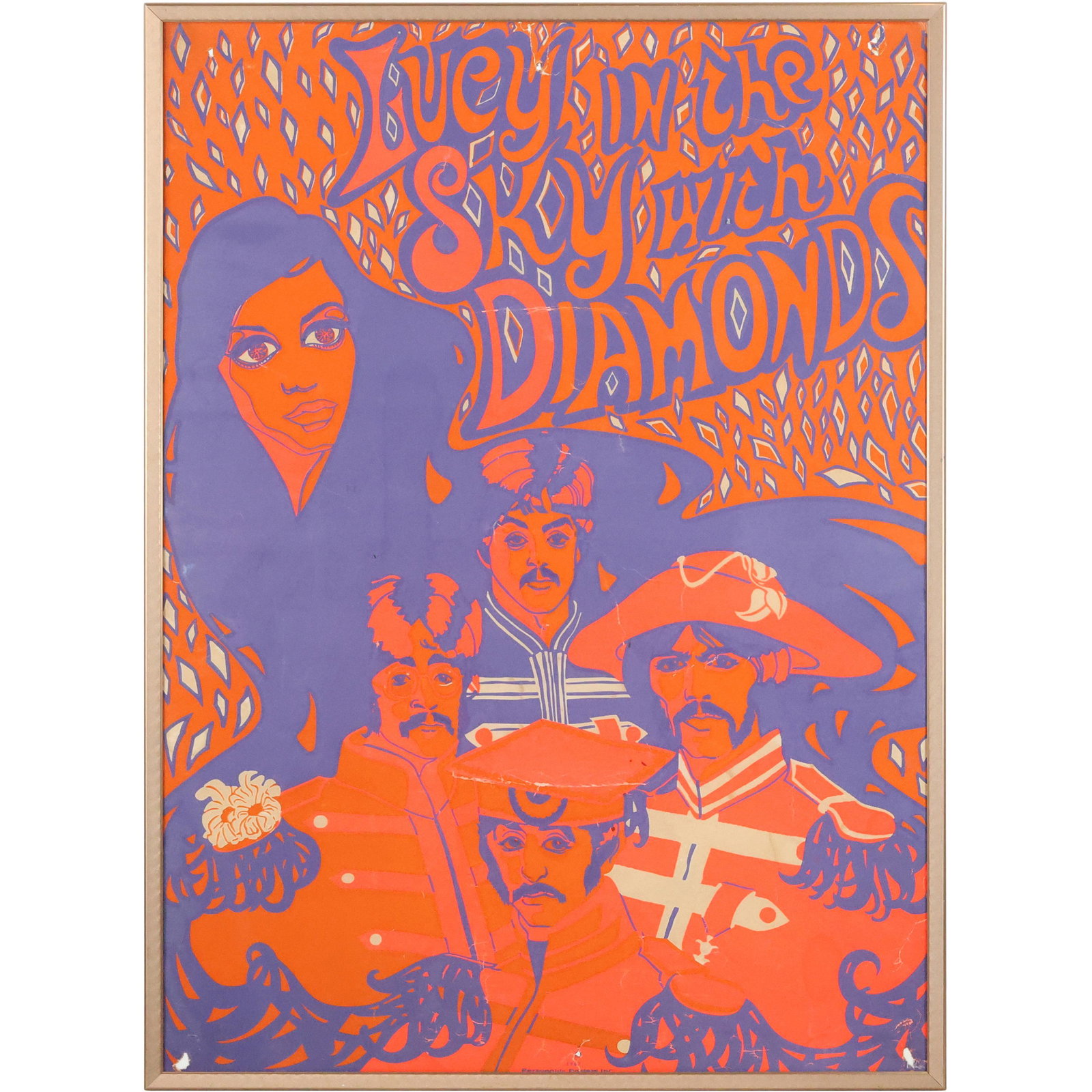 The Beatles, Lucy in the Sky With Diamonds 1960s Blacklight Poster Framed (1 of 16)