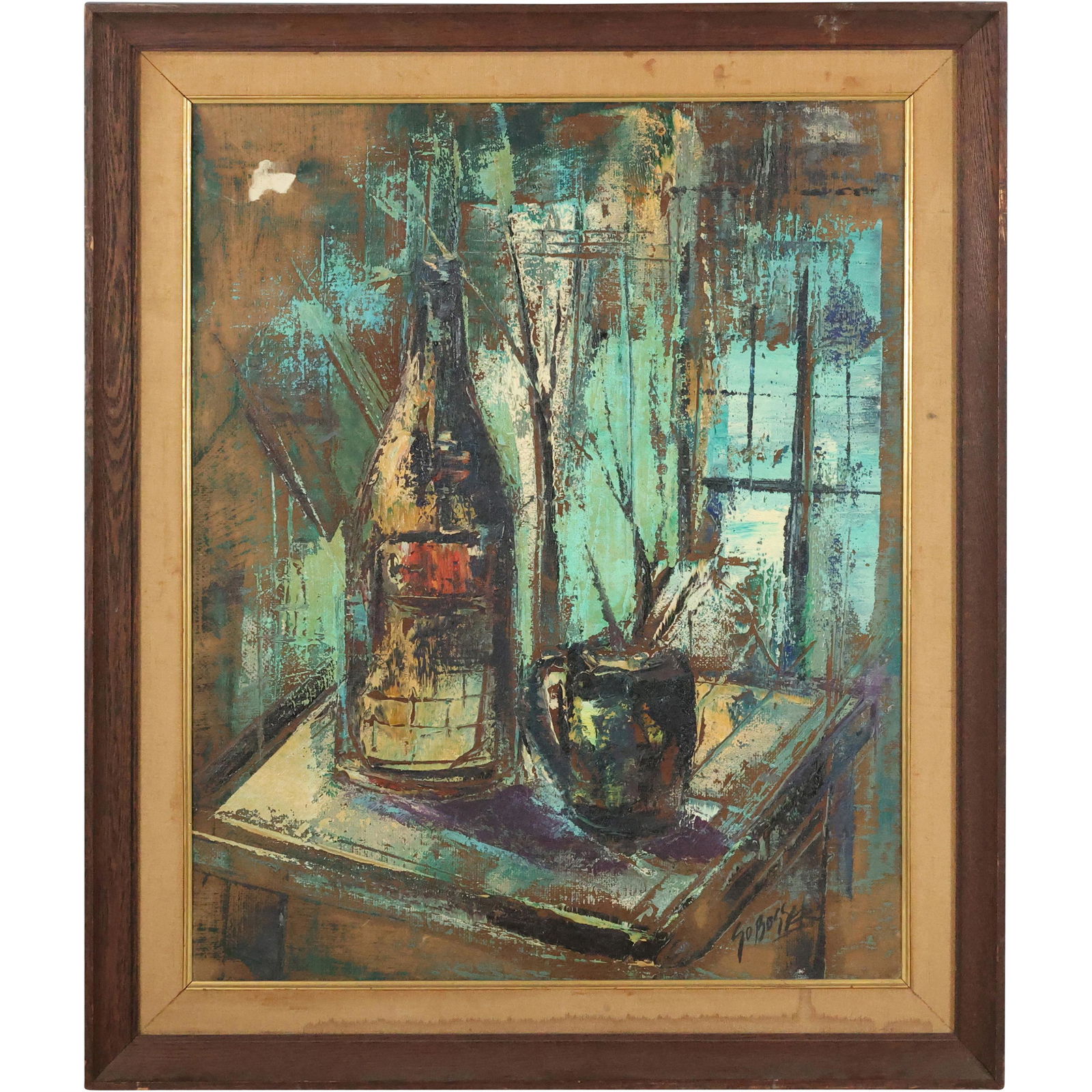 Stanley Sobossek, American, Mid-Century Table Top Still Life Oil on Canvas Painting, Signed (1 of 14)