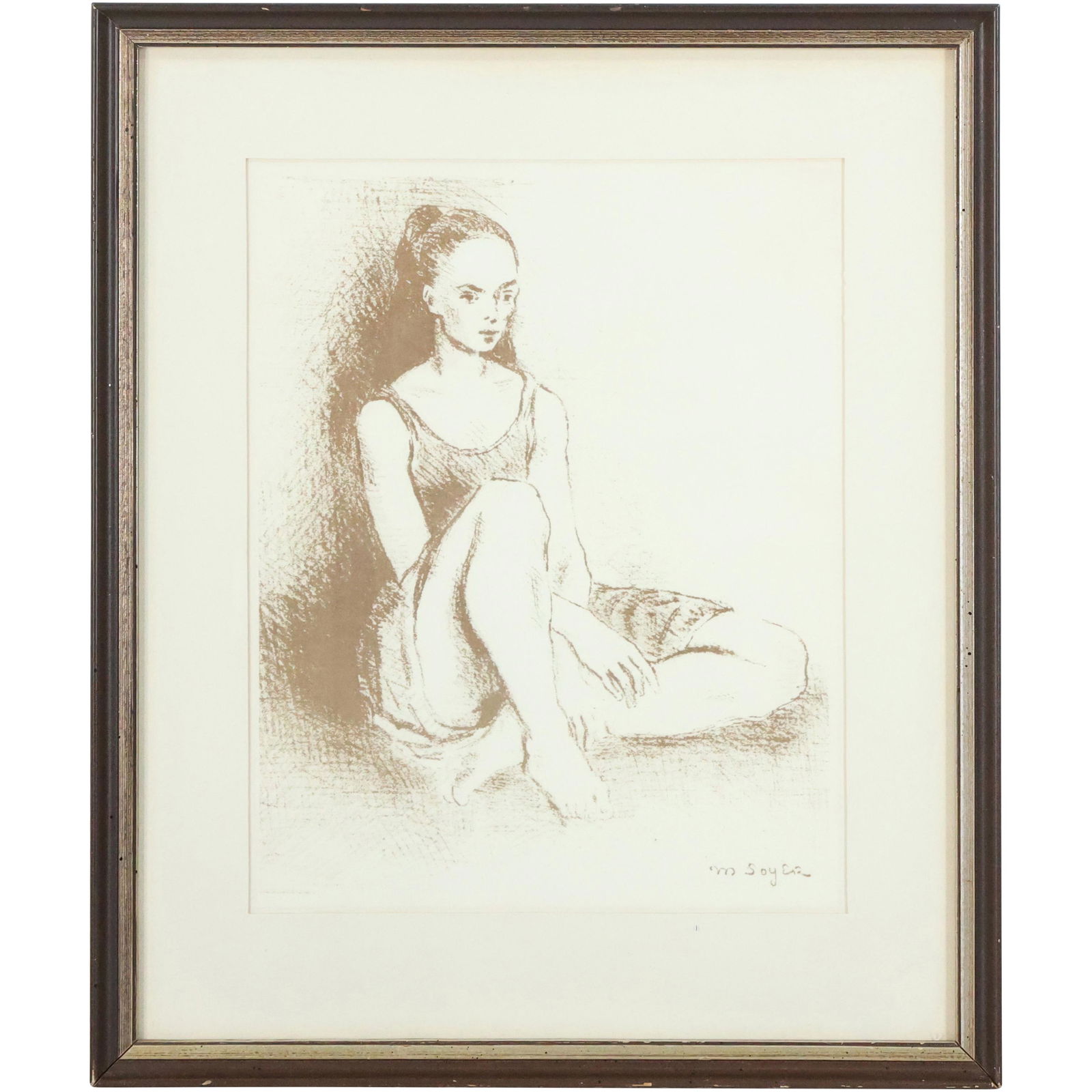 MOSES SOYER 1899-1974, Ballet Dancer Original Lithograph with Authentication on verso (1 of 11)