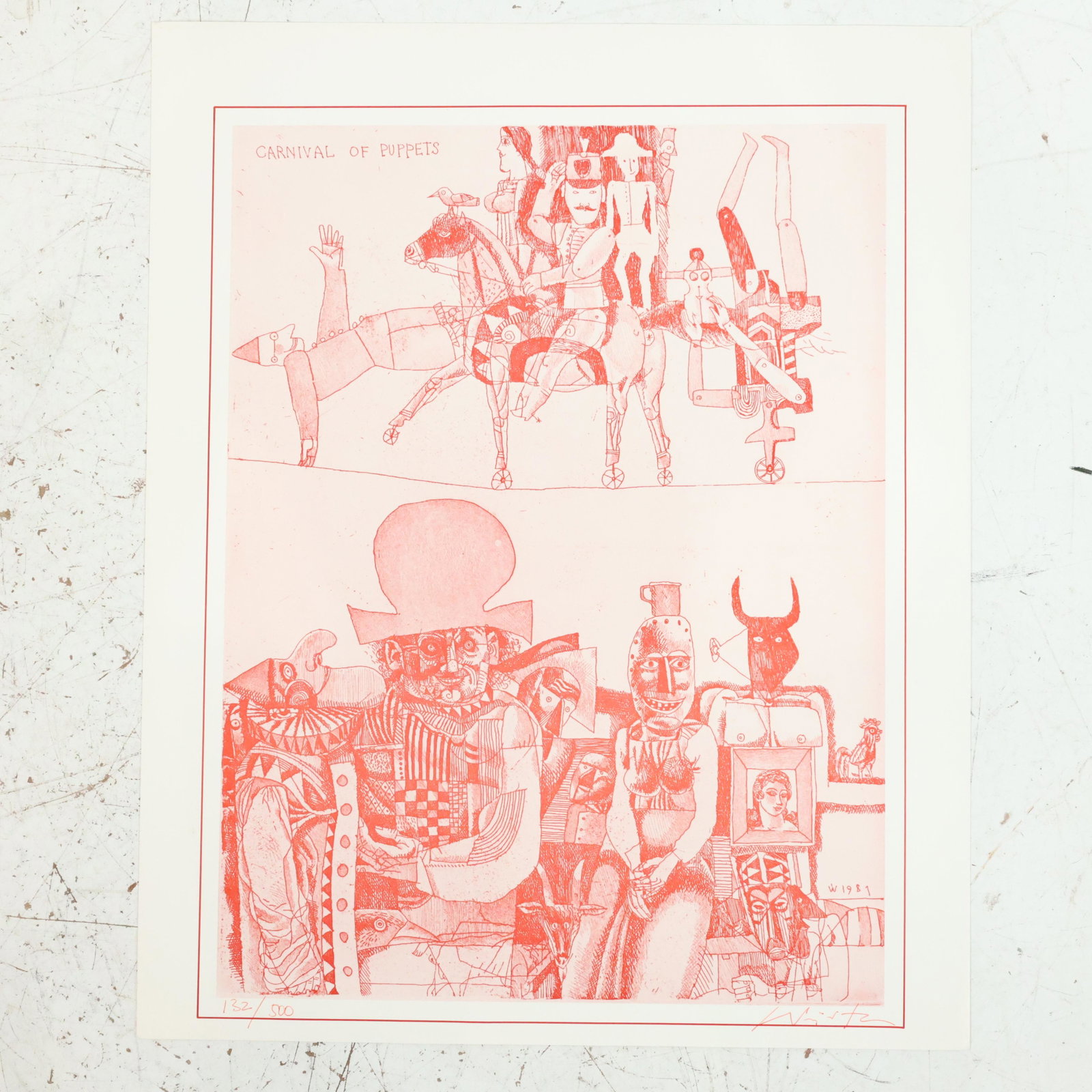 ADAM WURTZ (1927-1994, Budapest) Surrealism Lithograph, Signed, titled and numbered (1 of 20)