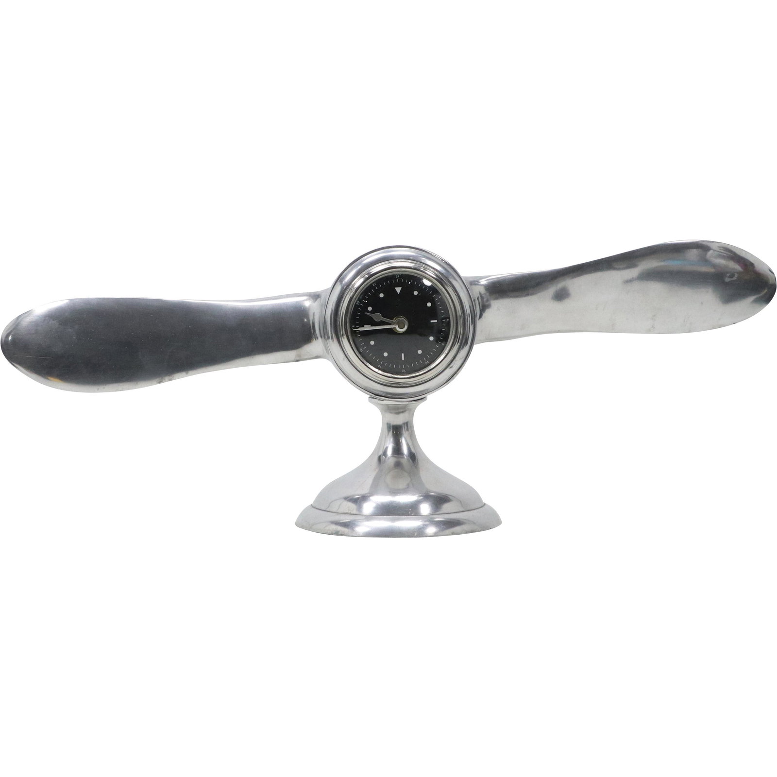 Novelty Cast Aluminum Airplane Propellers Table Top Clock (1 of 10)