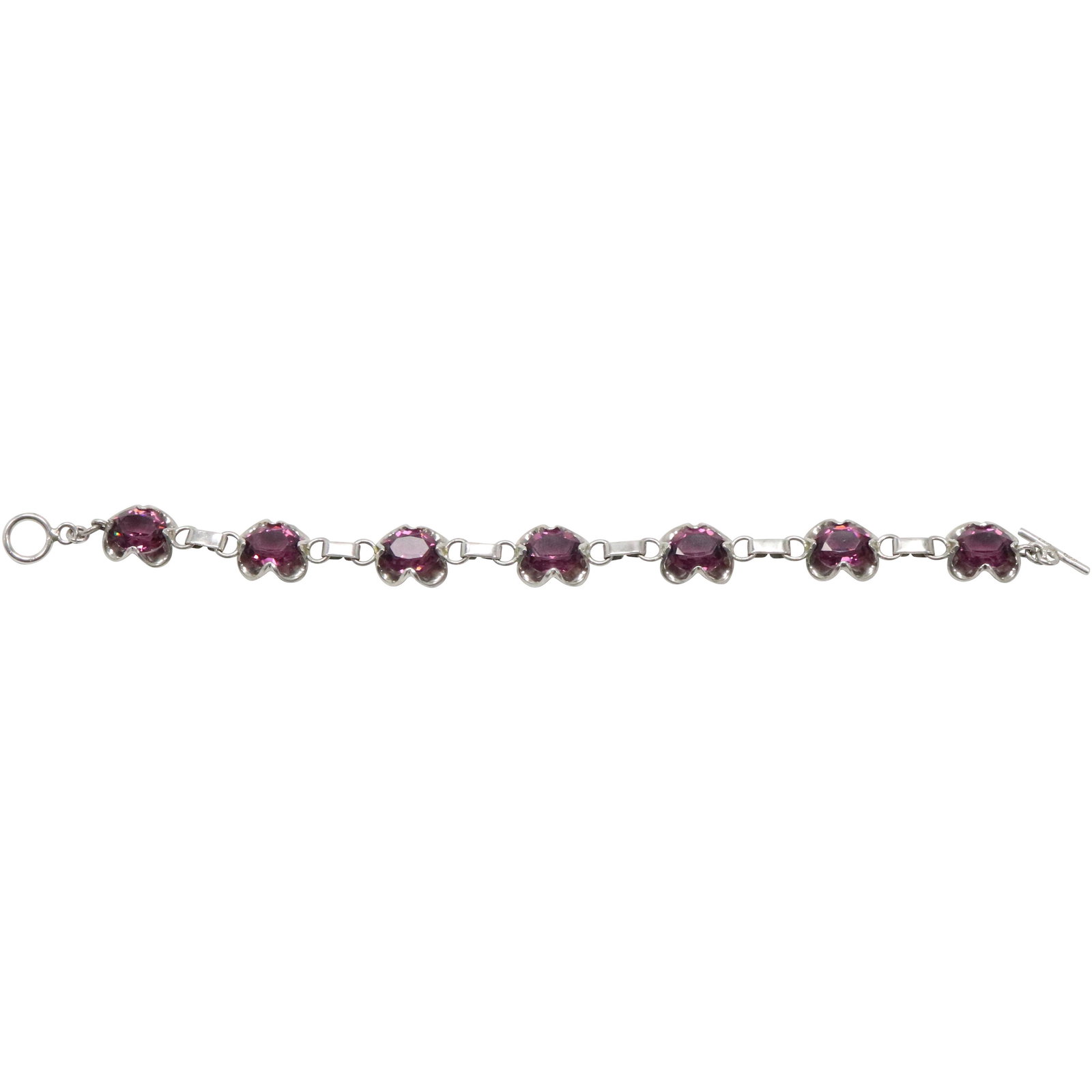 .925 STERLING SILVER Mexico Purple Amethyst Bracelet (1 of 7)