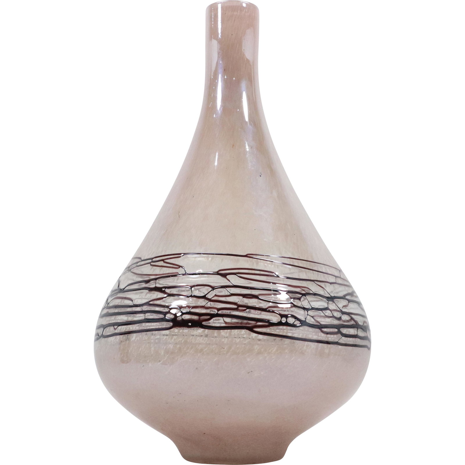 Kralik, Light Color Purple Art Glass Vase with Center Band of Veins (1 of 9)