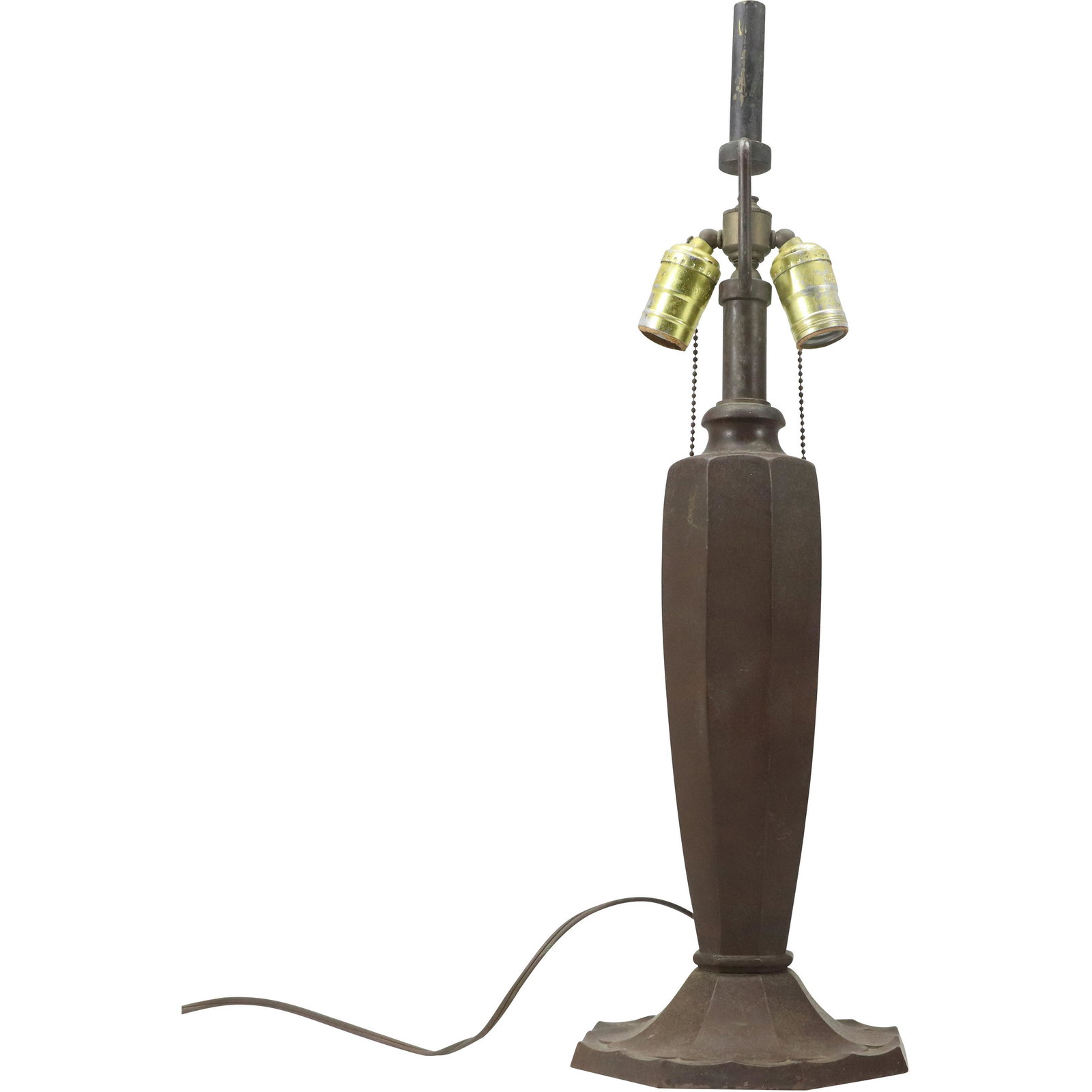 Antique Metal Table Lamp Base - Original Patina Finish (1 of 12)