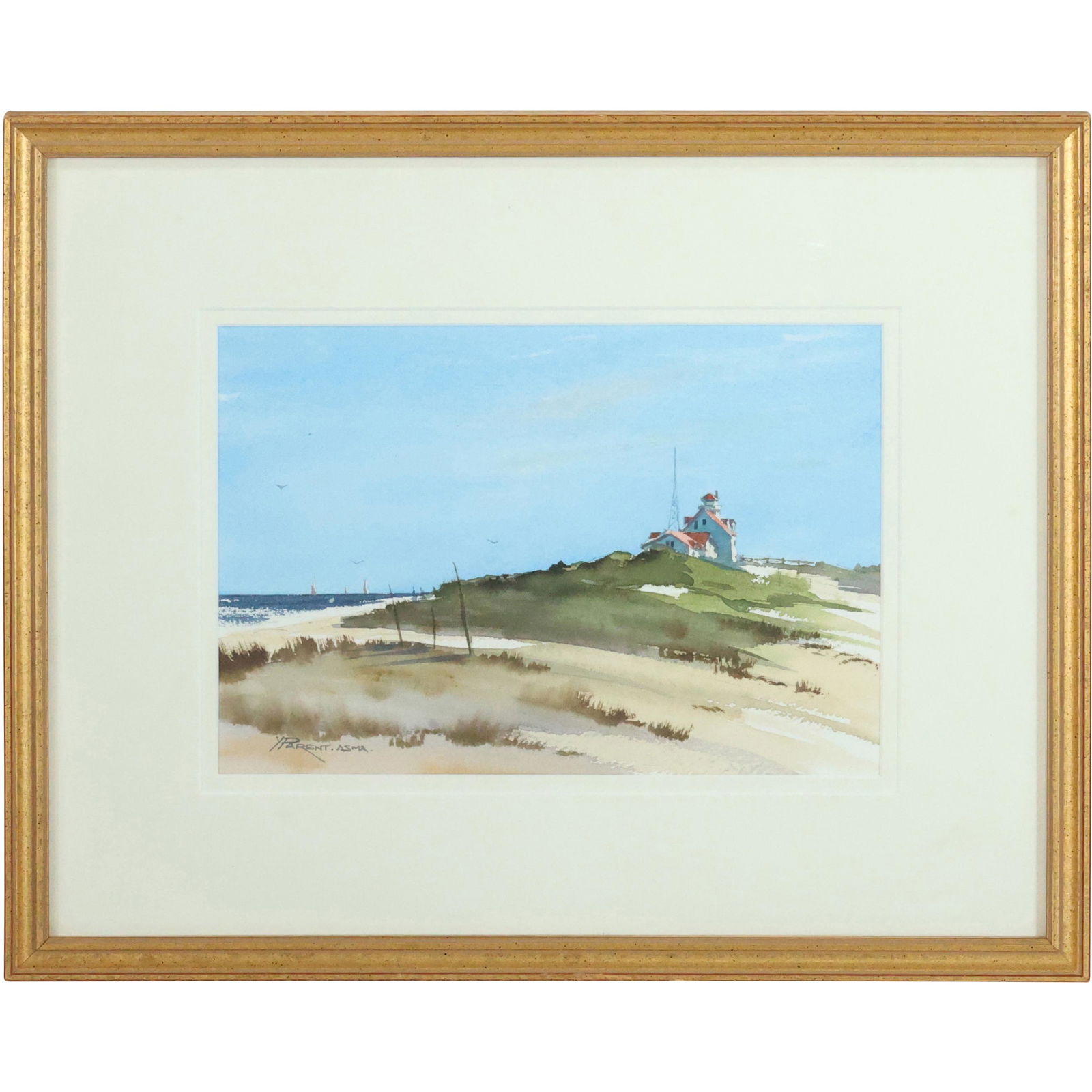 YVES PARENT, ASMA Fine Watercolor Painting COAST GUARD STATION at NAUSET MA. (1 of 10)