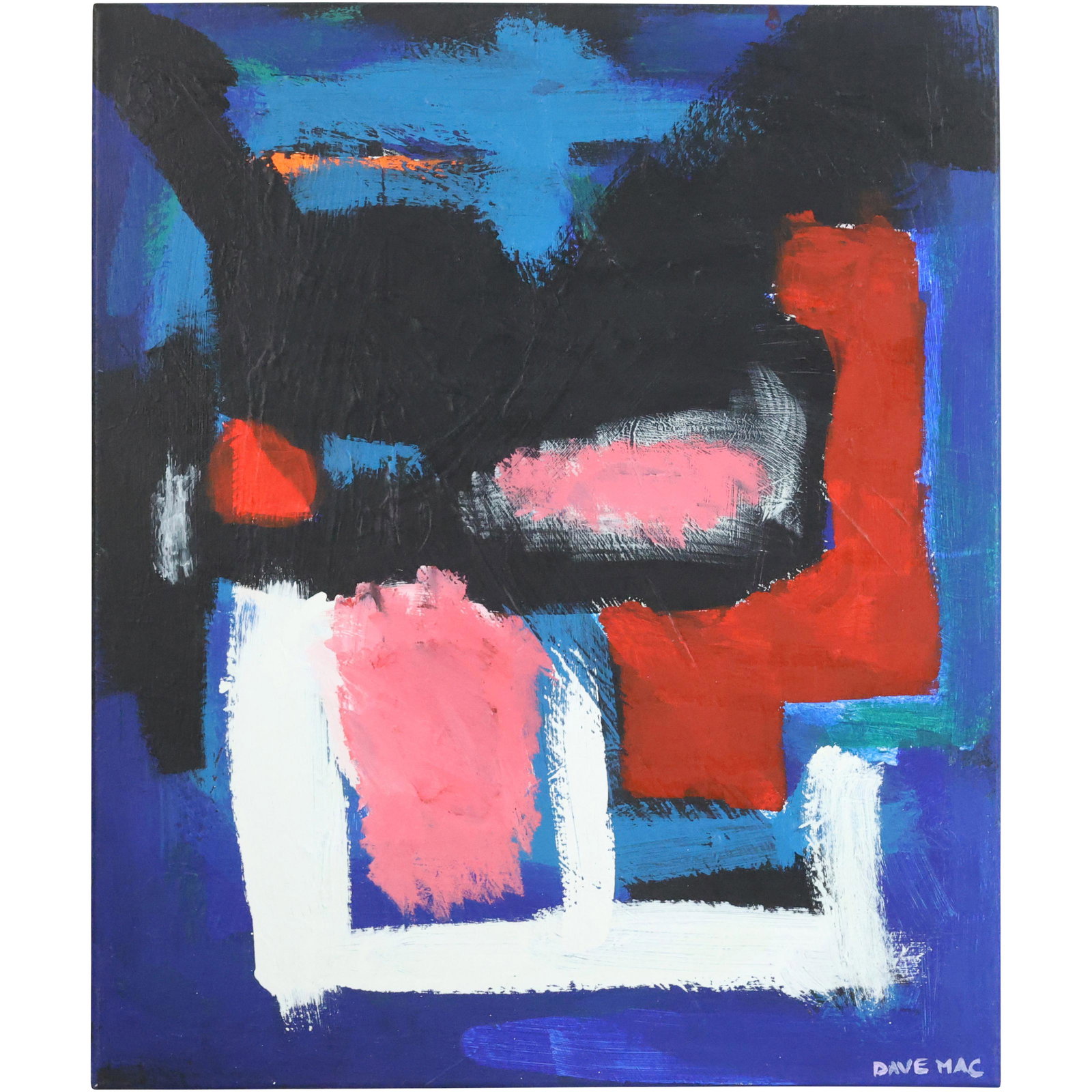 DAVE MAC, 20th C. Oil/c ABSTRACT EXPRESSIONISM Painting. Oil on canvas, Signed. (1 of 15)