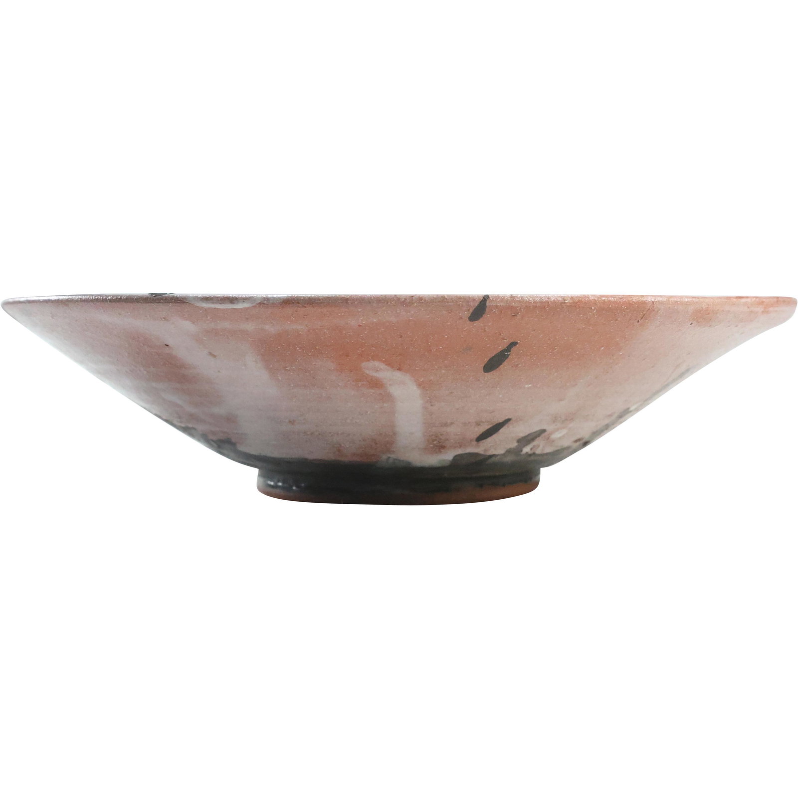 Signed Redware Studio Art Pottery Bowl with Glazed Abstract Design (1 of 7)