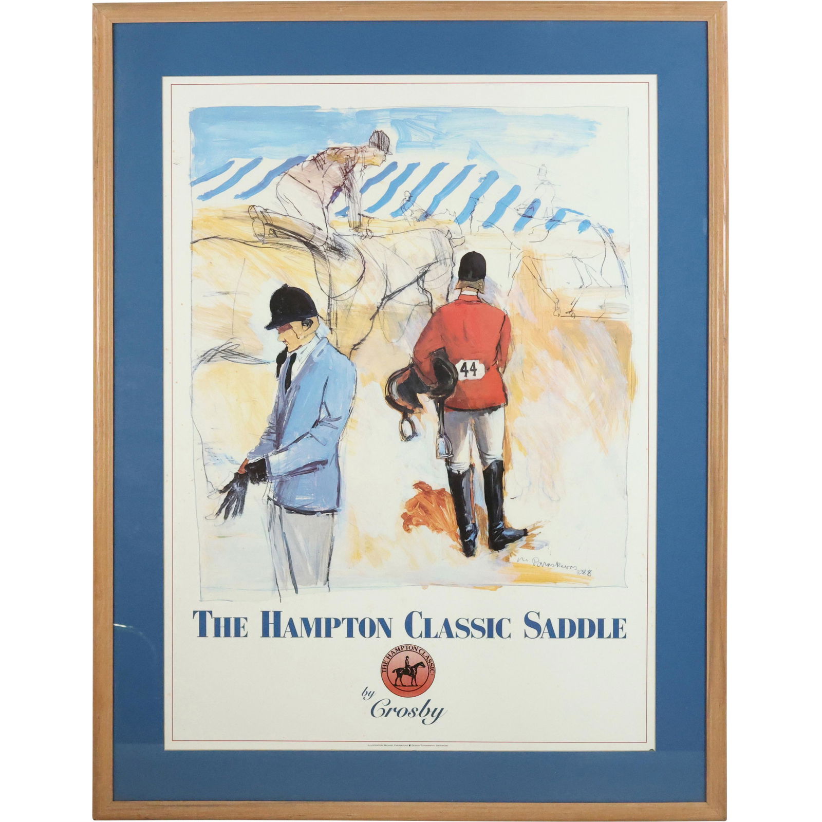 Equestrian Poster: The Hampton Classic Saddle Illustrated by Michael Paraskevas, Framed (1 of 19)