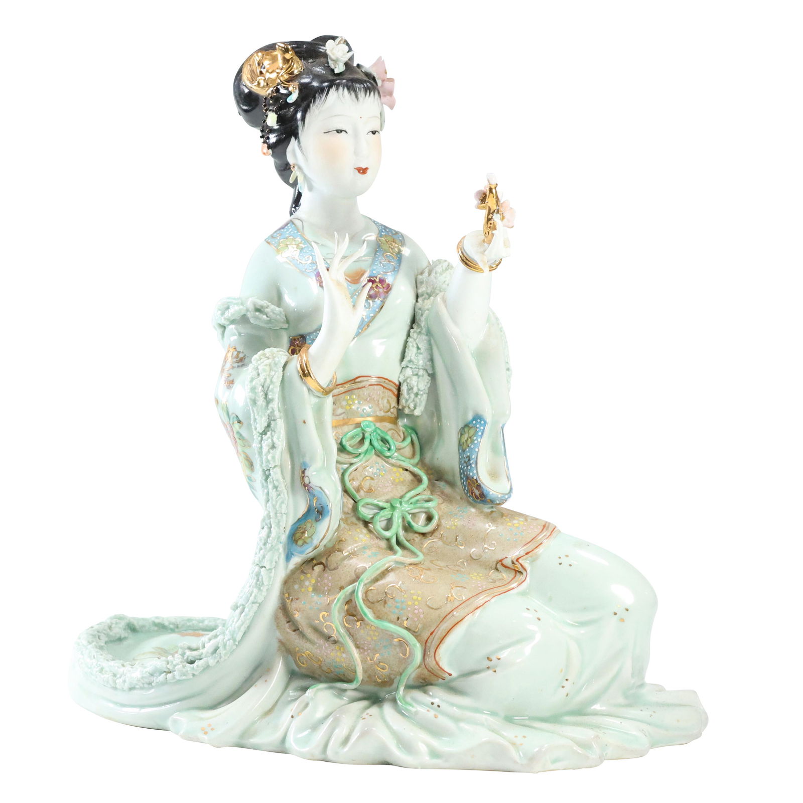Fine Porcelain Japanese Geisha Girl Holding Perfume Bottle (1 of 14)