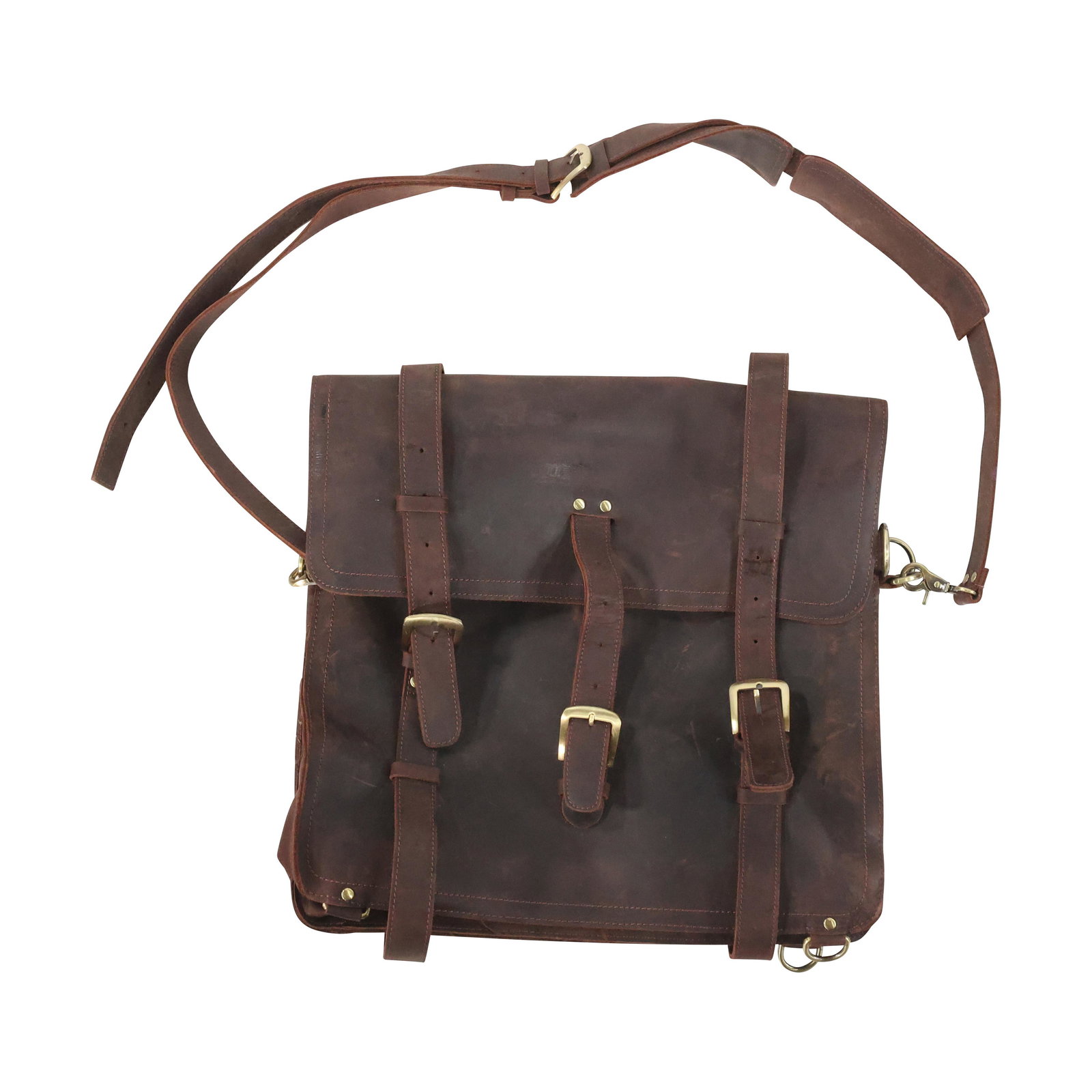Vintage Brown Leather Messenger Hand Bag (1 of 13)