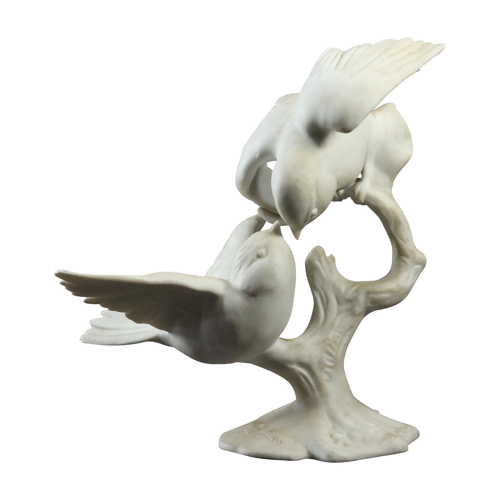 Golden Crown E&R Western Germany White Bisque Porcelain Kissing Birds on Branch (1 of 11)