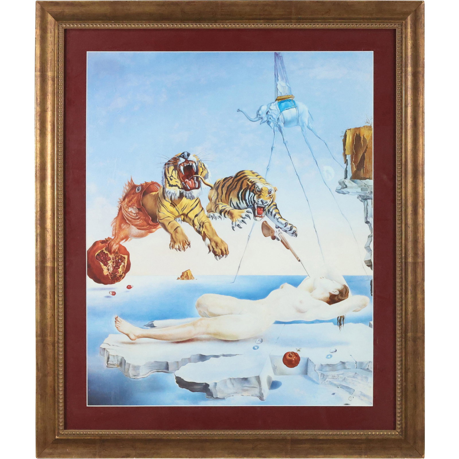 Salvador Dali "SECOND BEFORE AWAKENING" Surrealism Print Signed in Plate, Framed (1 of 17)