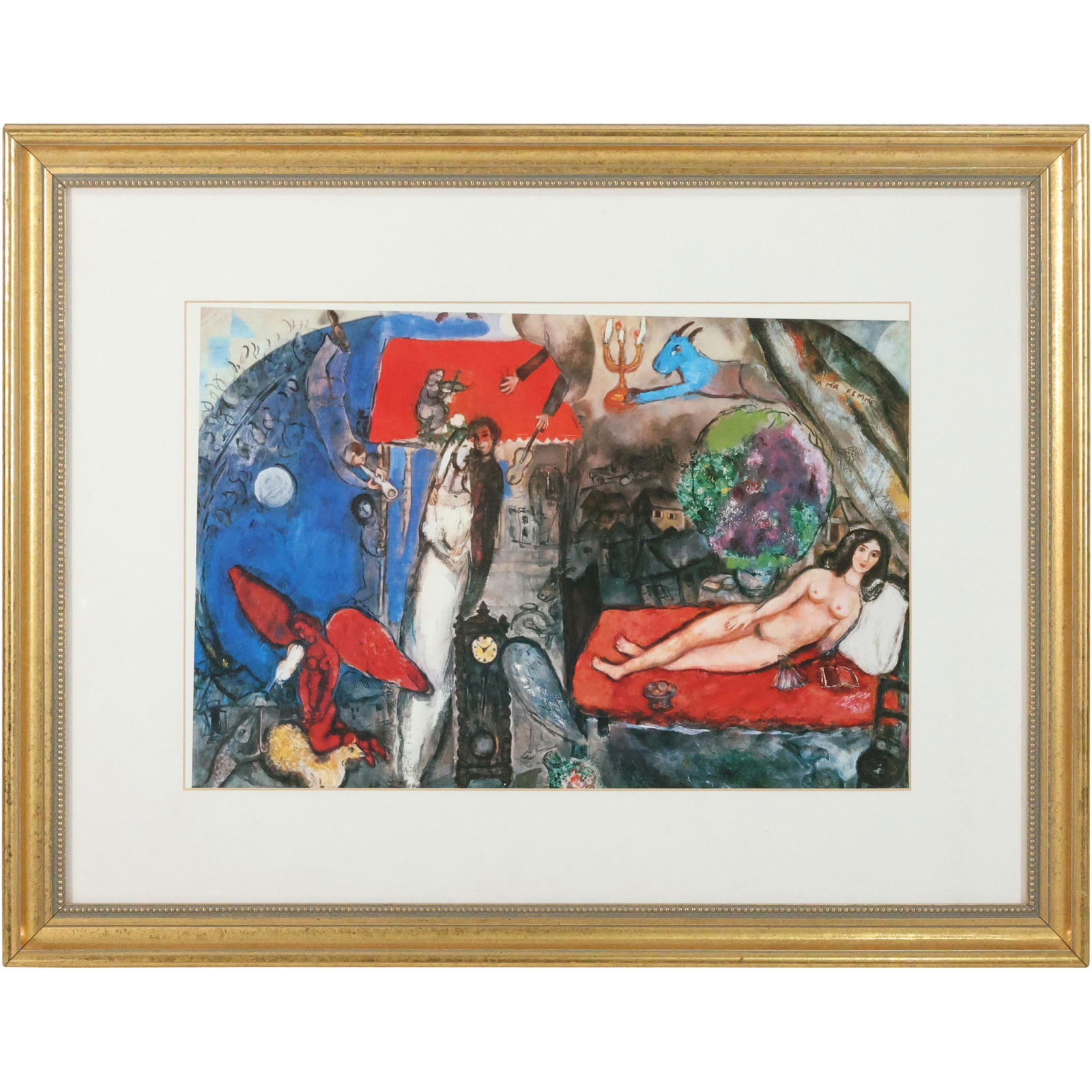 MARC CHAGALL Color Lithograph "A MA FEMME" [MY WIFE], Framed (1 of 13)